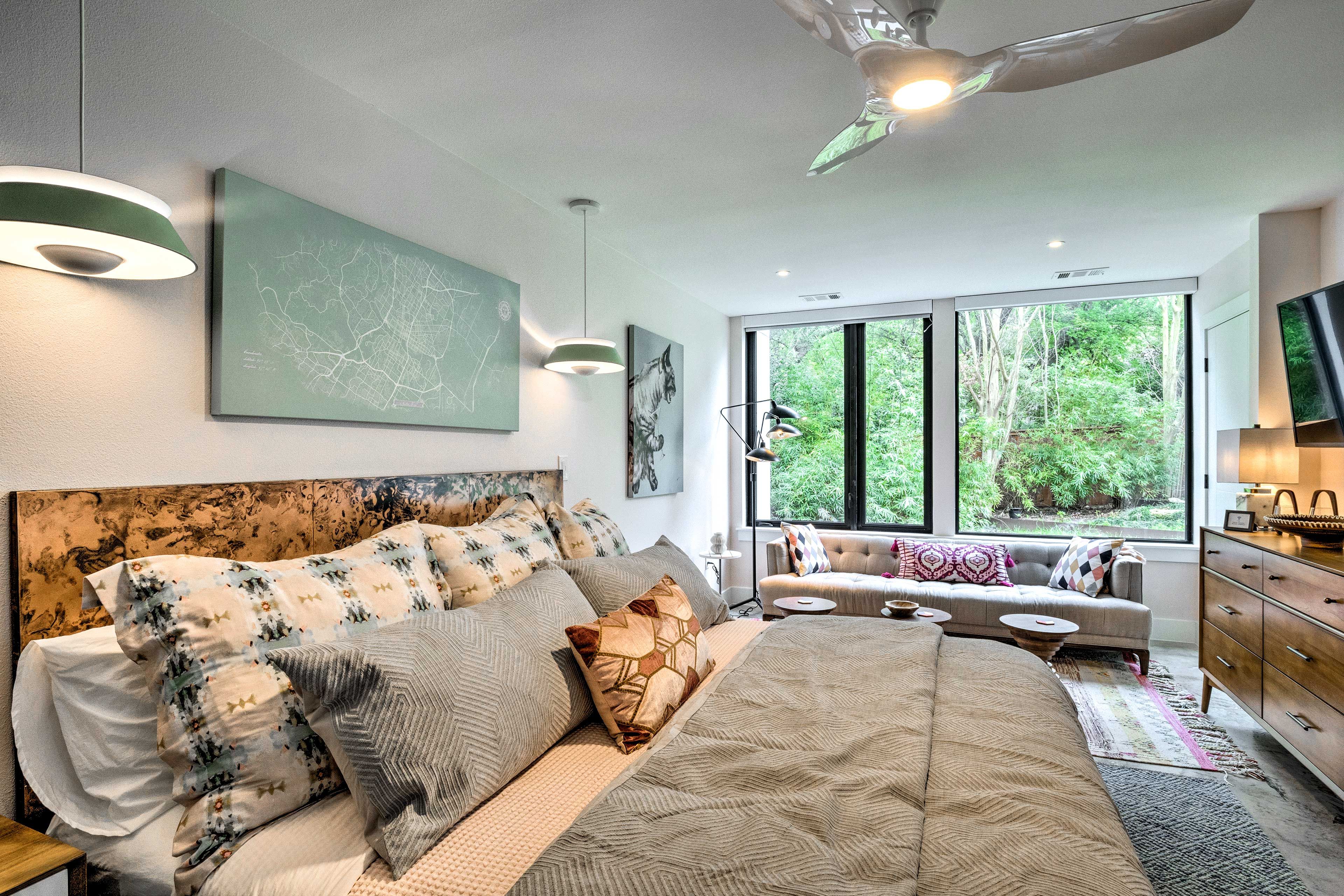 The master features a lounge area and large picture windows.