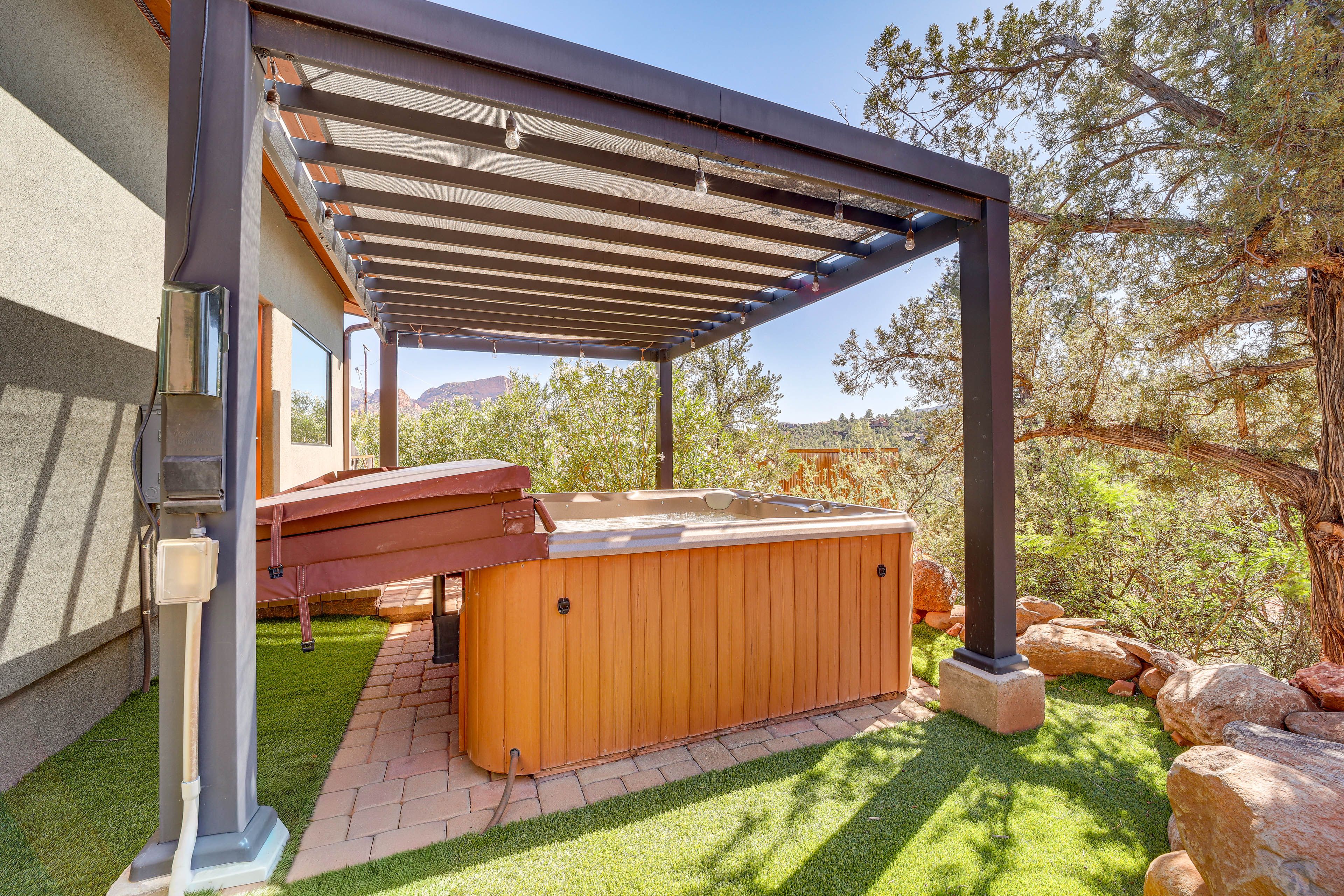 Pergola w/ Lights | Private Hot Tub