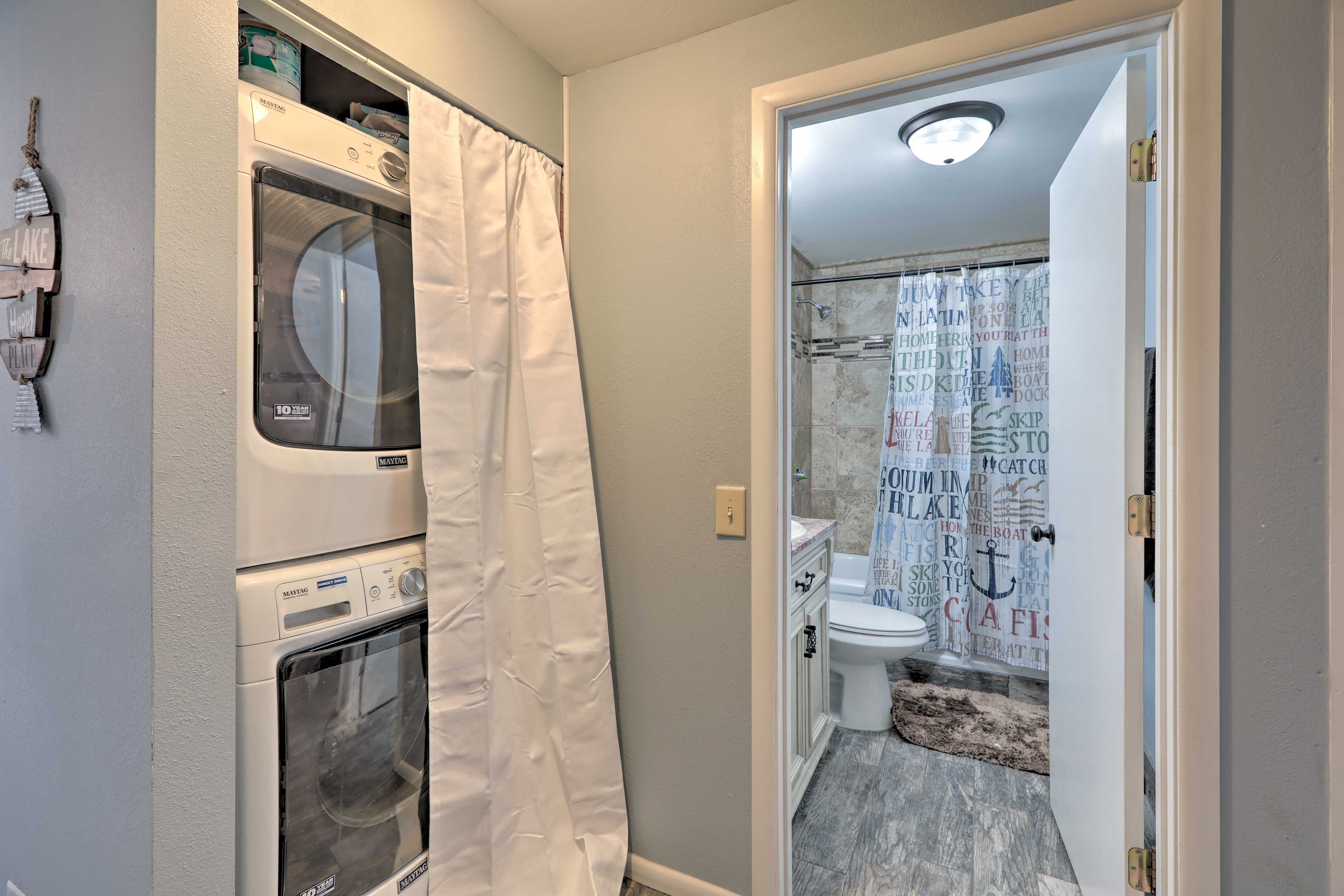 Your outdoor gear will stay fresh thanks to the washer & dryer.