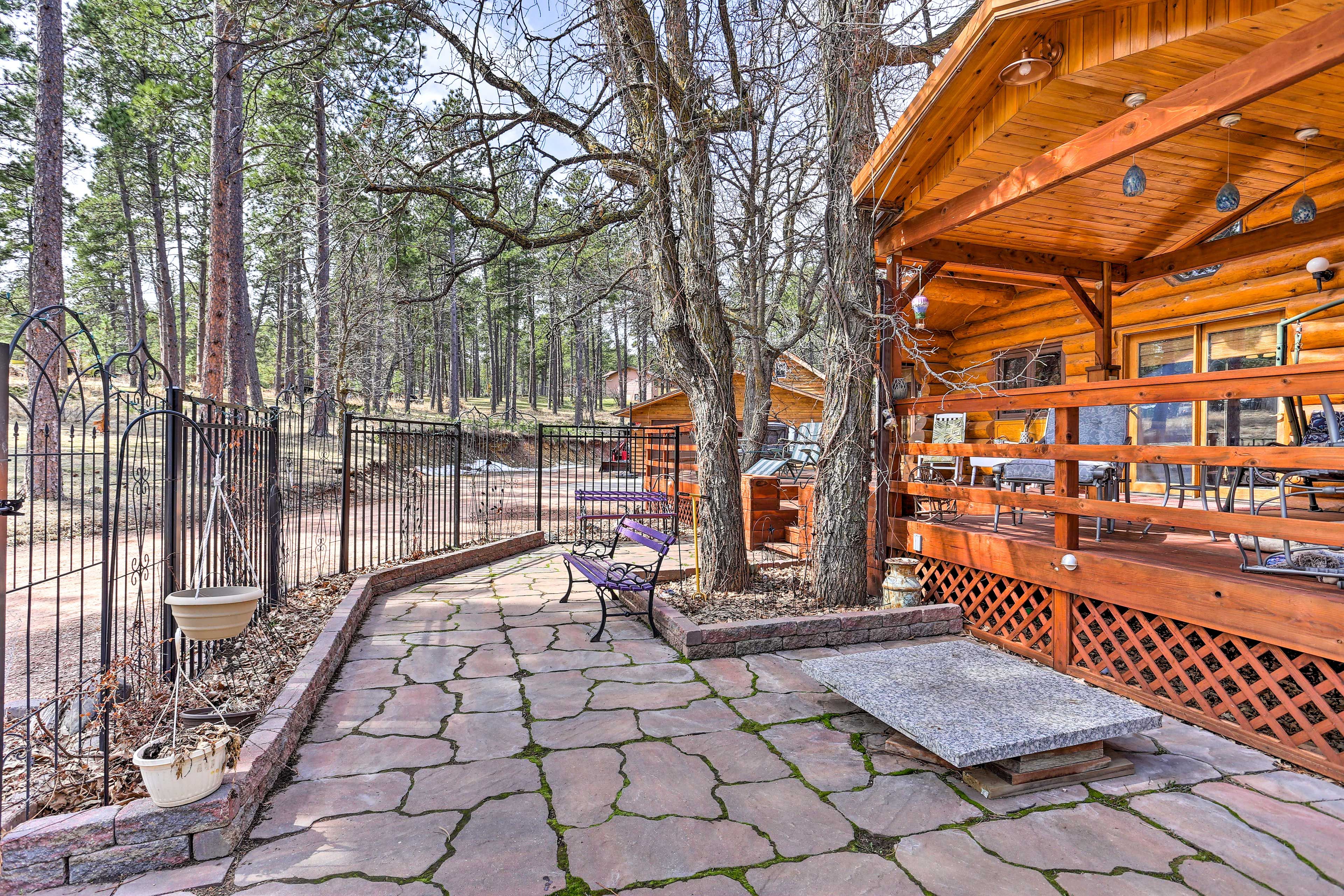 This charming courtyard offers a private place to read your favorite book!