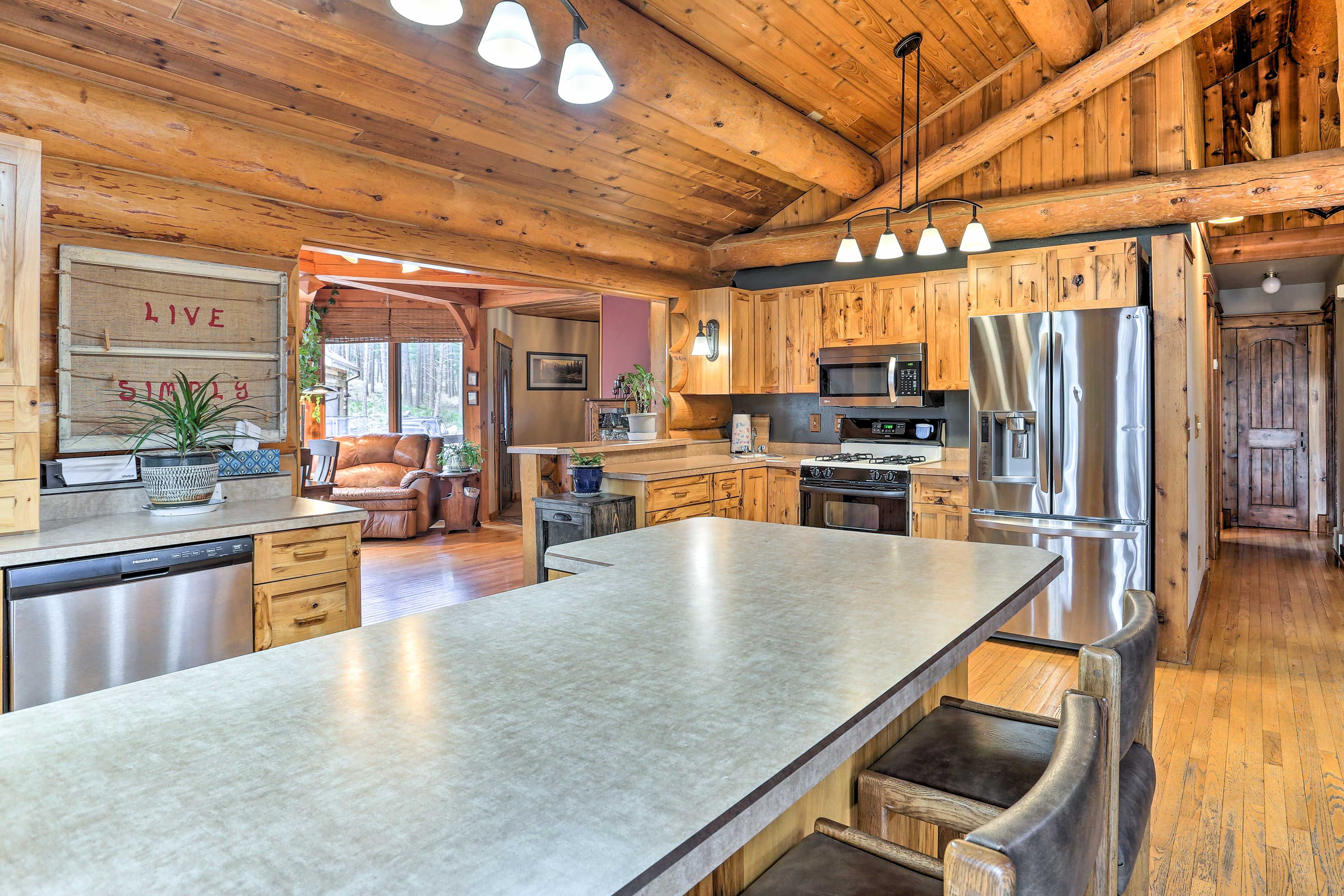 Rise and shine with coffee at the breakfast bar.