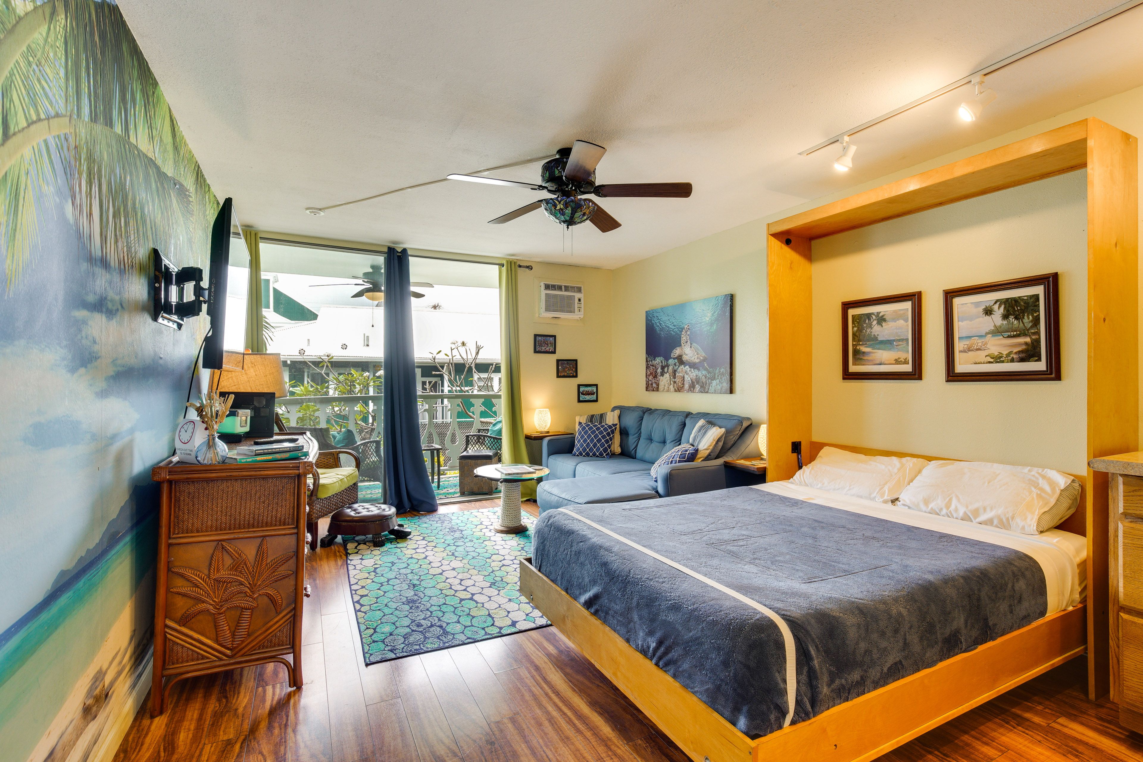 Sleeping Area | Queen Murphy Bed | Linens & Towels