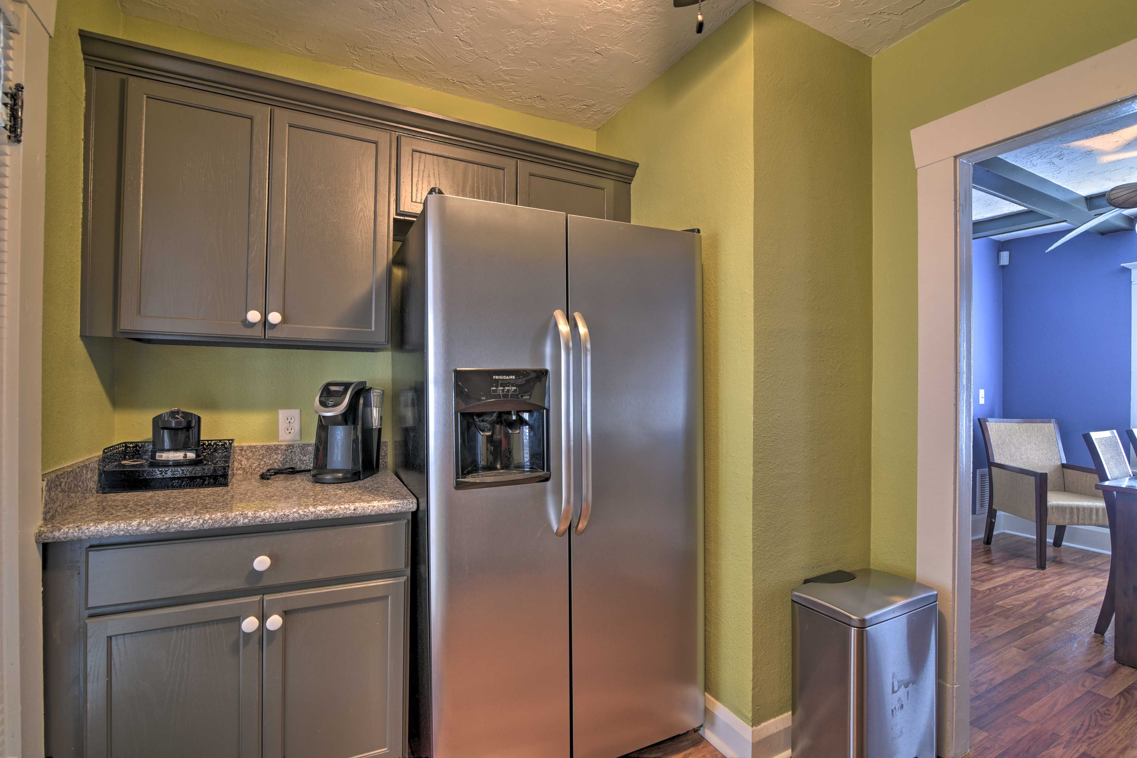 Brew a cup of coffee and enjoy it in the Florida room.