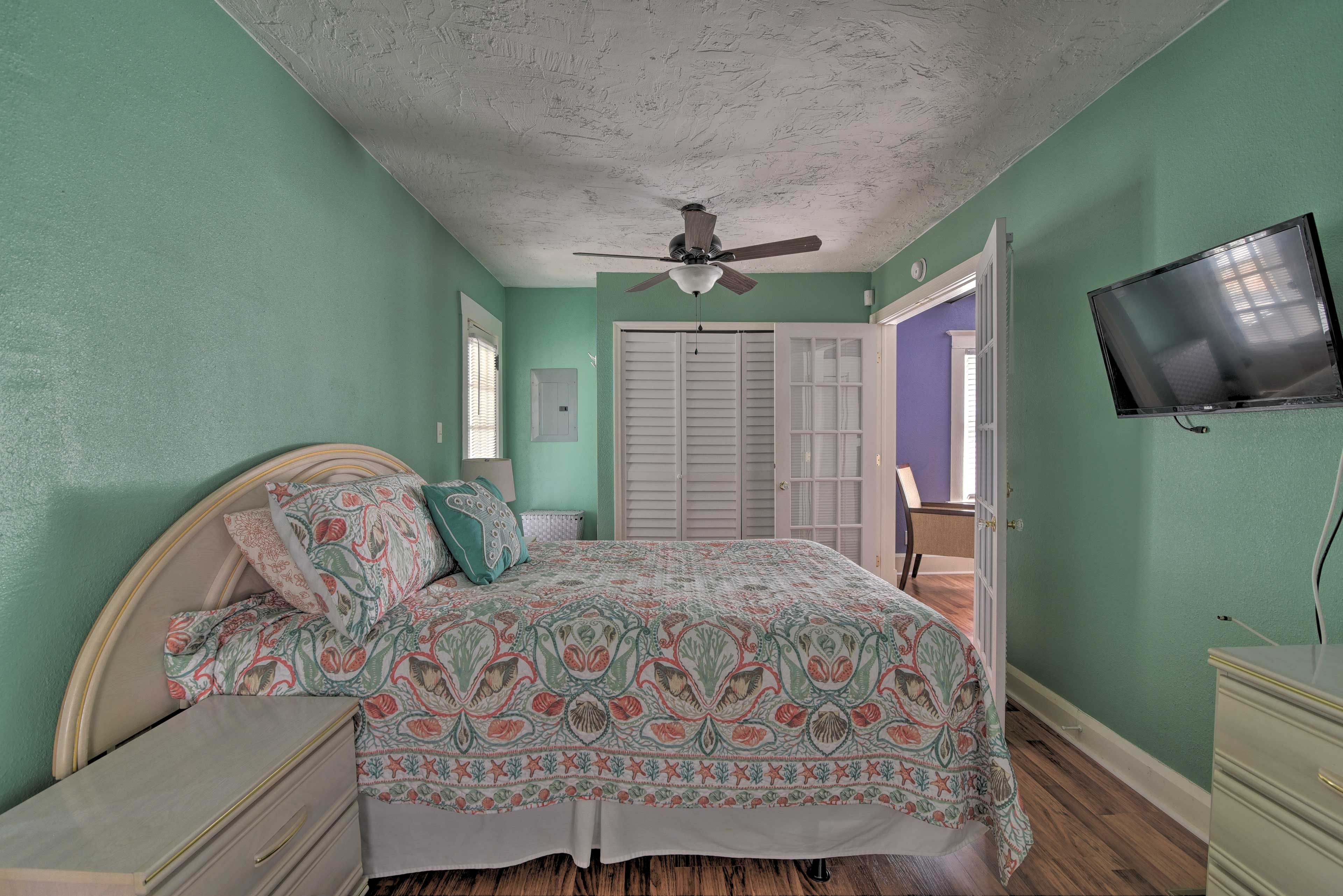 Enjoy a movie or TV show from the comfort of bed.
