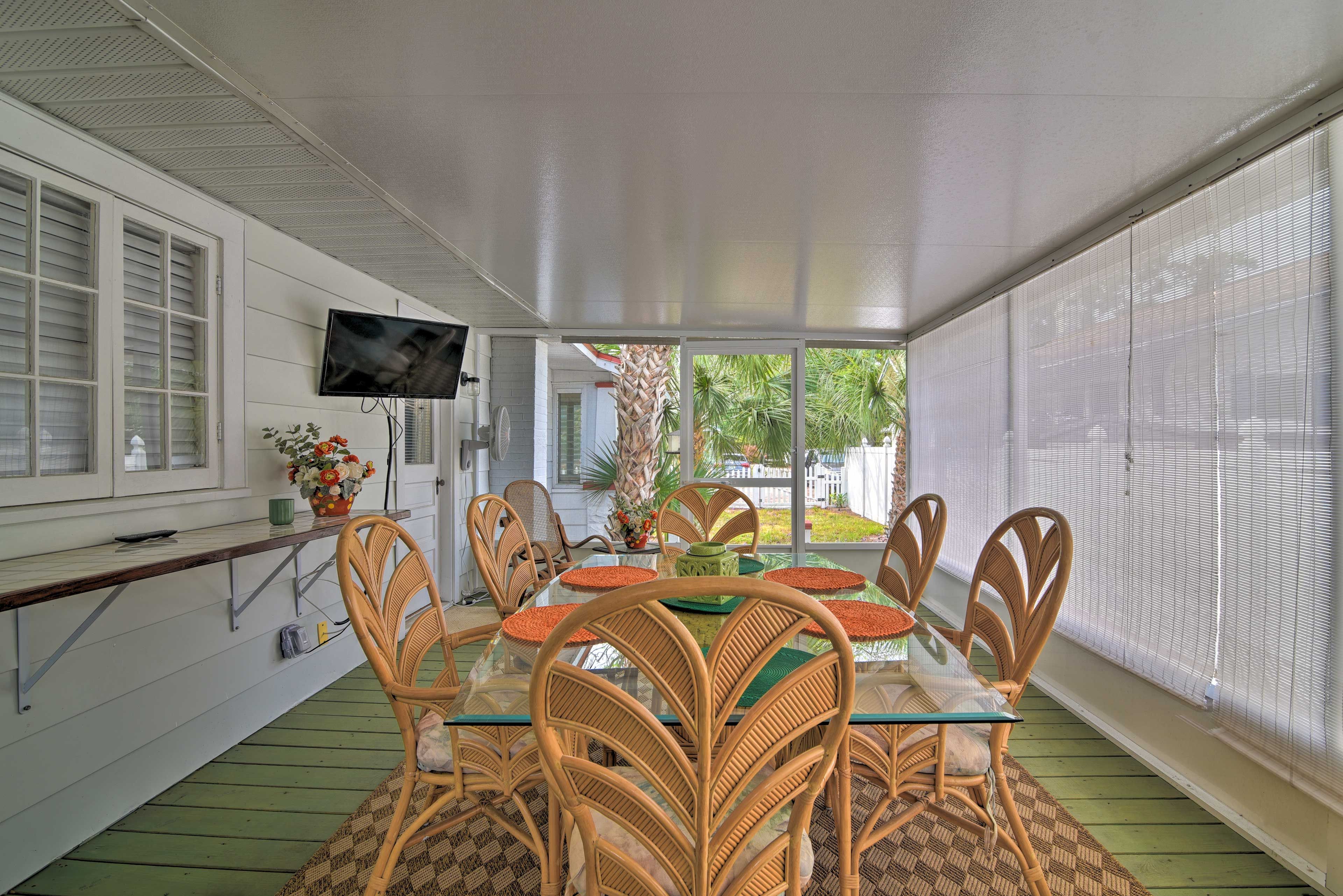 The Florida room is the perfect place to dine or lounge.