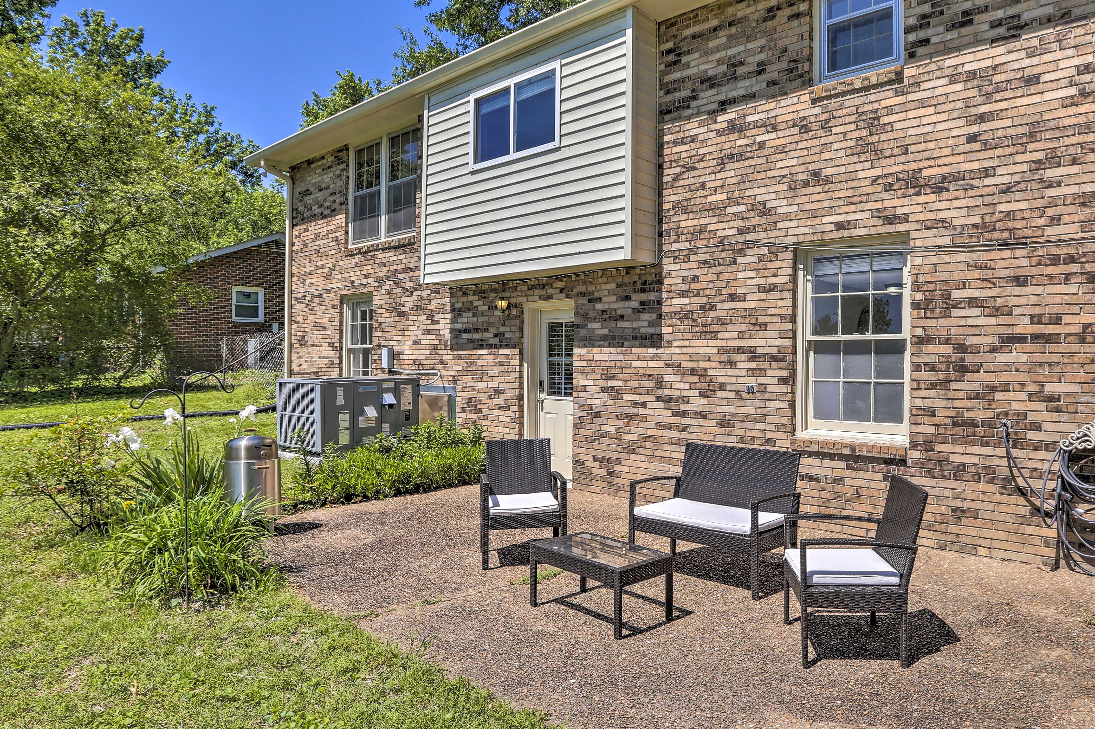 Sip your morning coffee outside on the back patio.