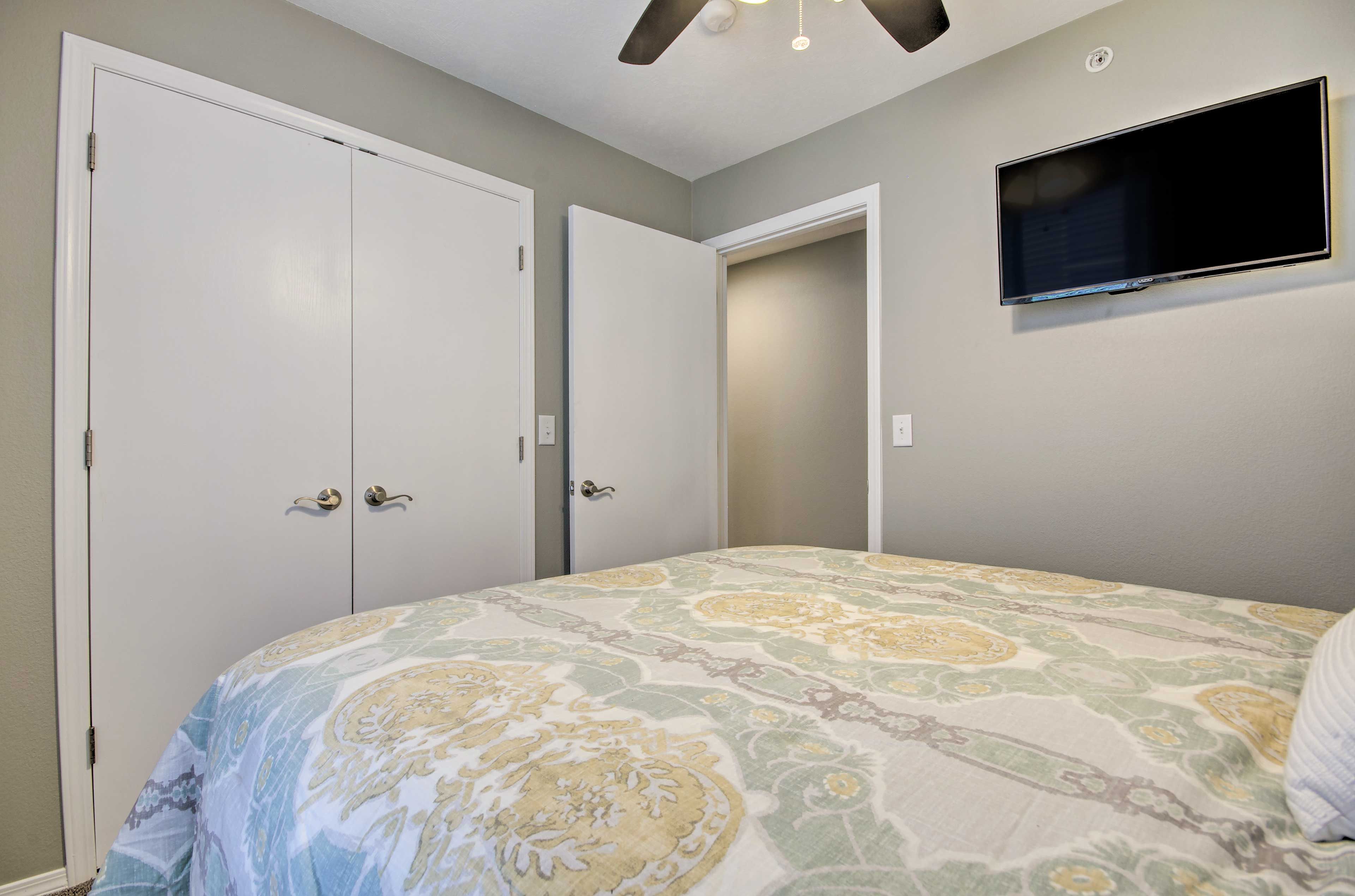 Each bedroom offers a flat-screen TV!