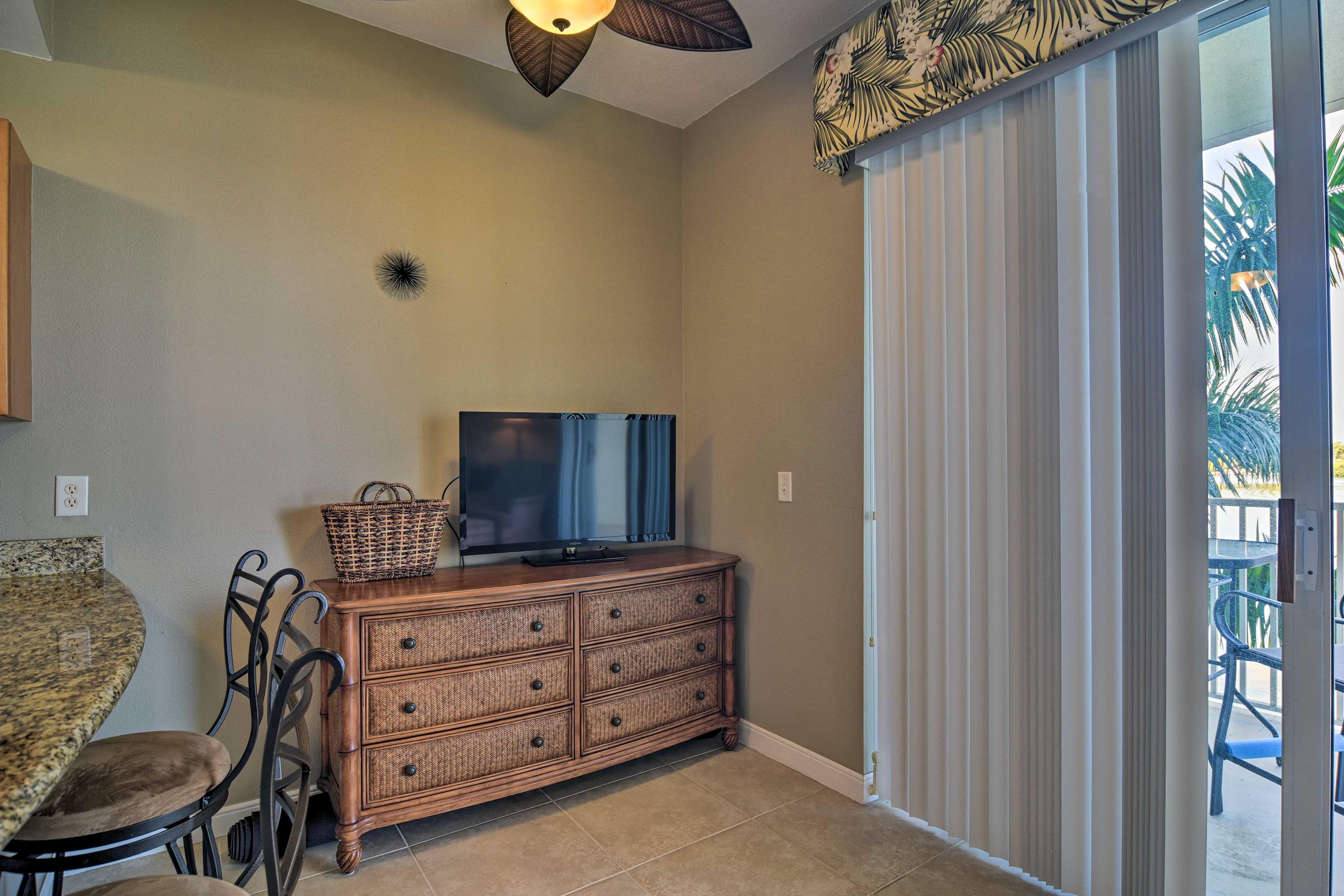 There are 2 flat-screen in this condo!