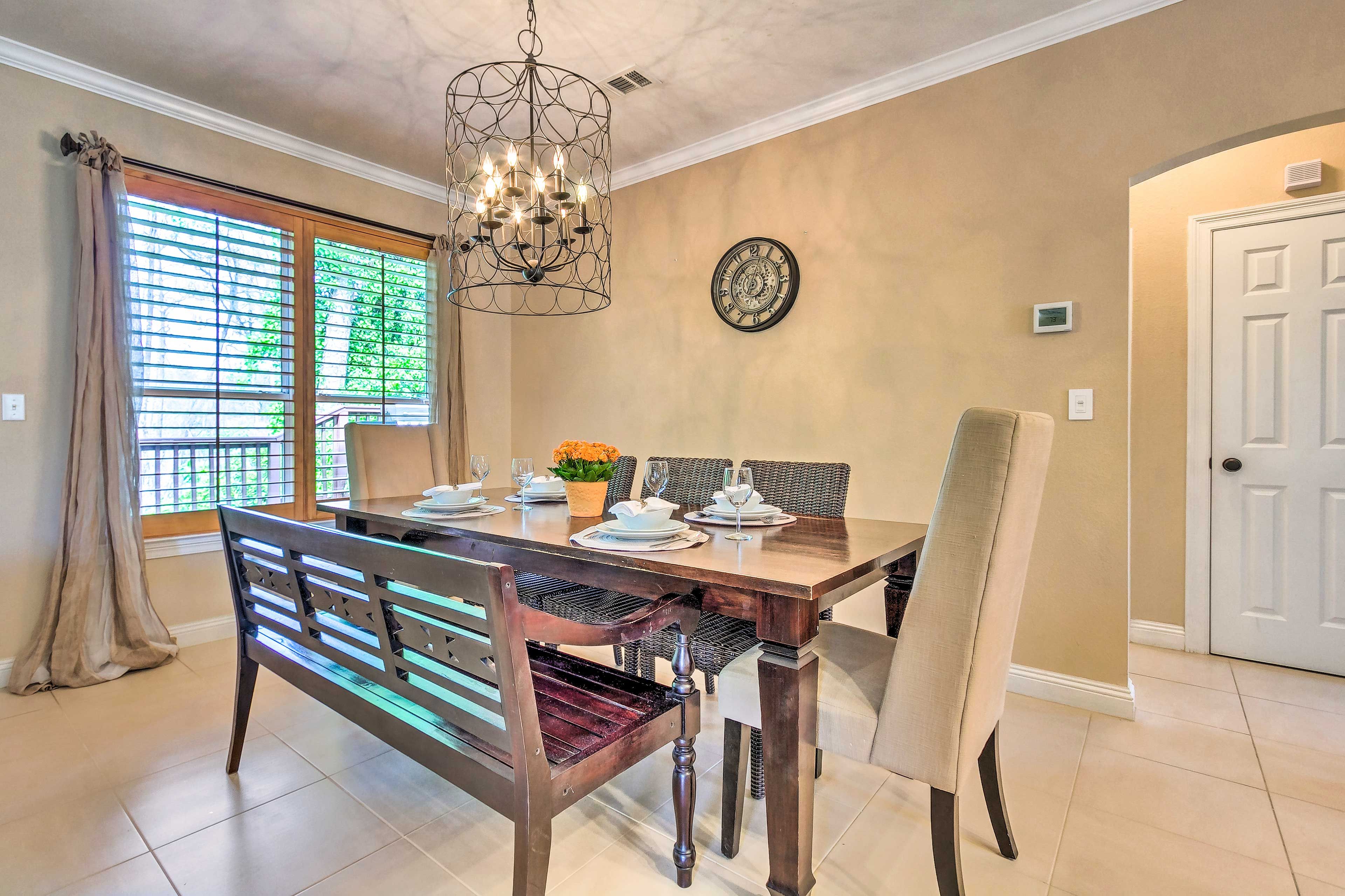 Delight in home-cooked meals at the dinner table.