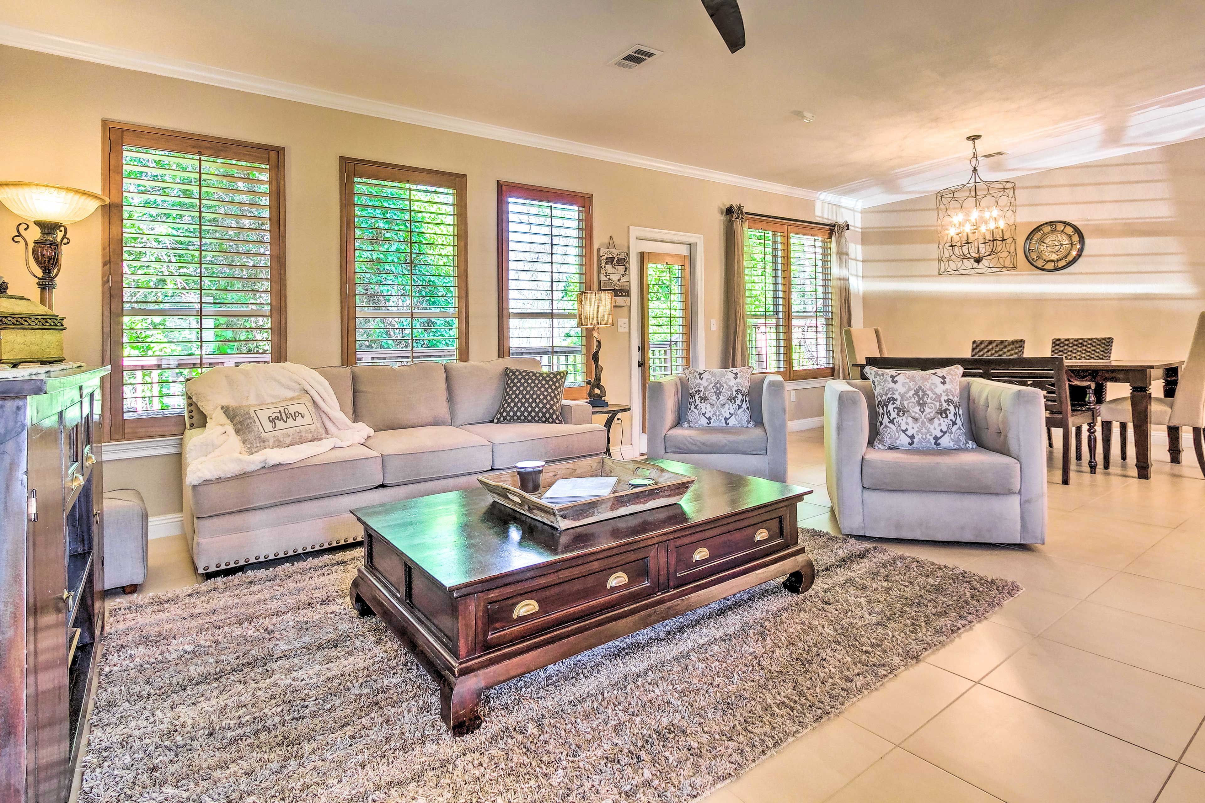 The open floor plan invites you to spread out comfortably.