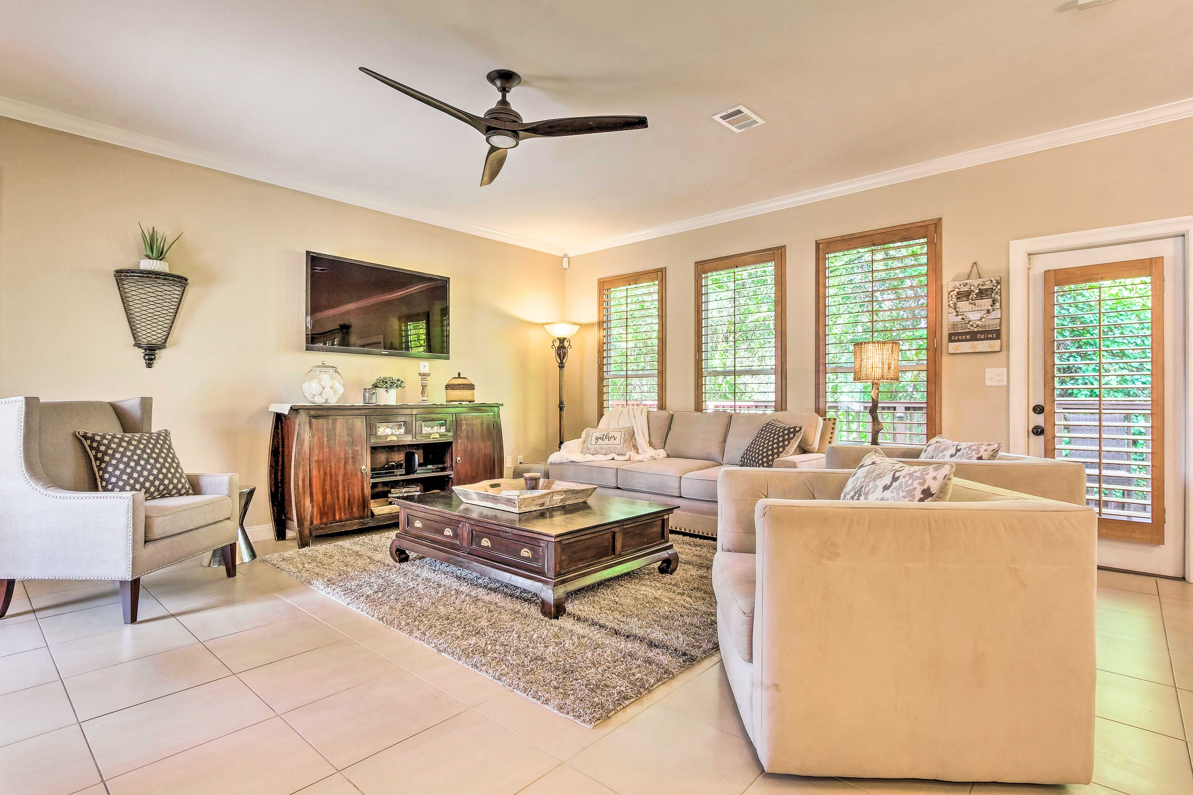 Modern furnishings highlight the living space.