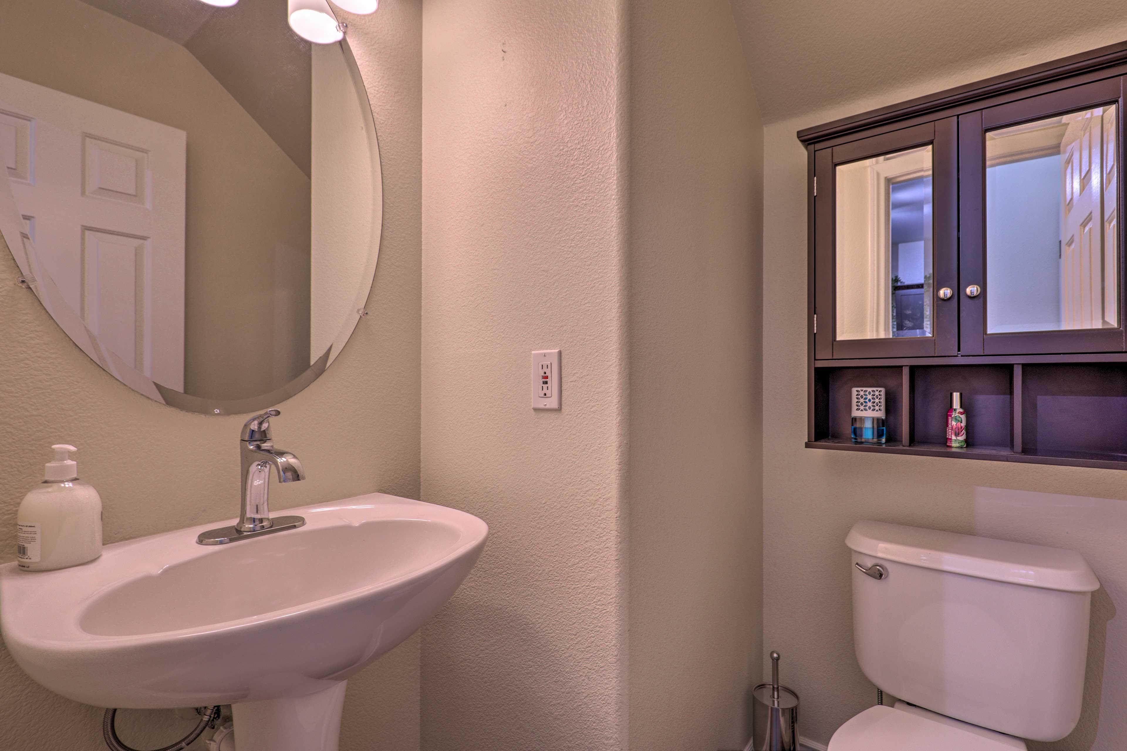 There's a half bath right on the main floor.