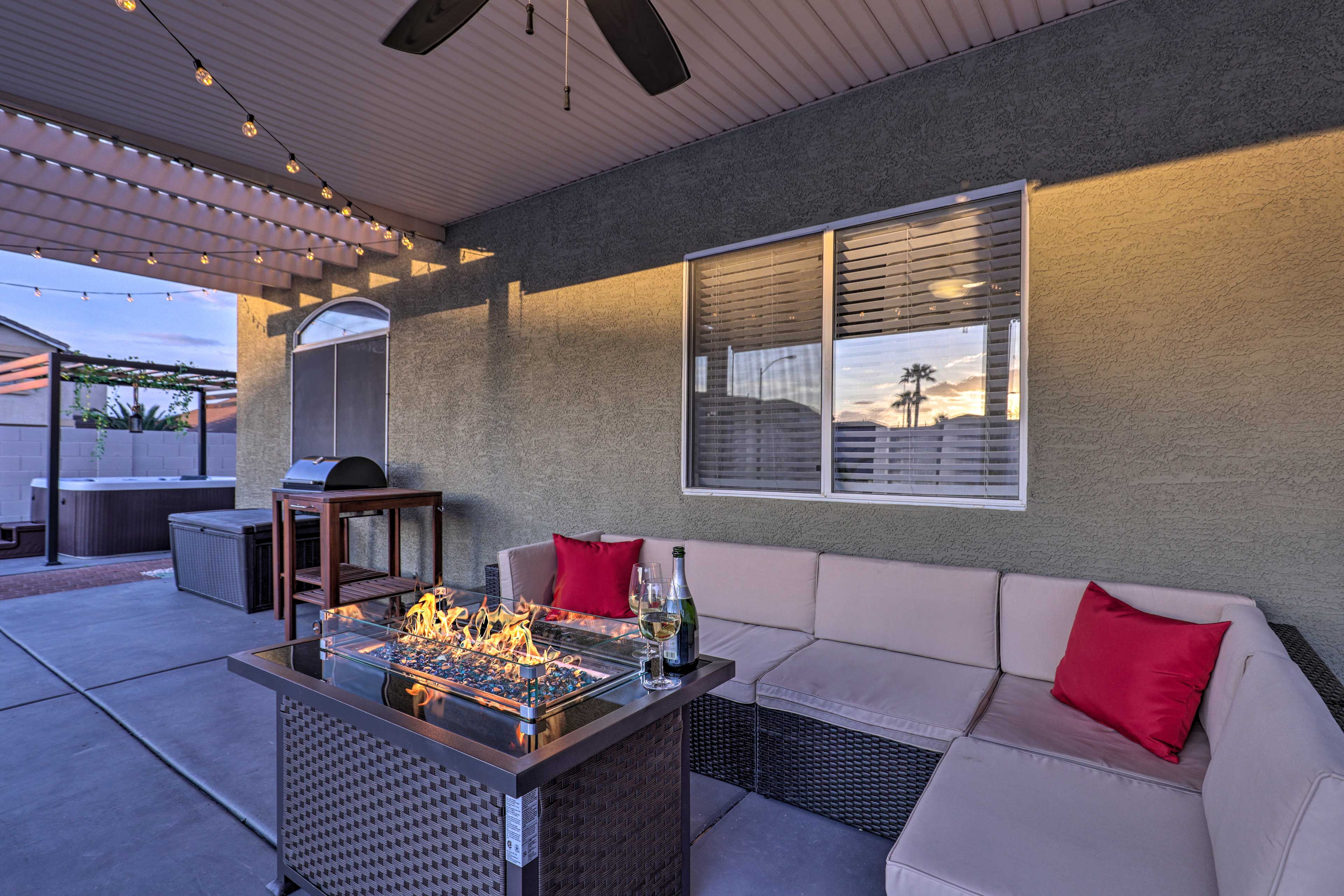 This patio is the perfect spot to drink and chat with friends!