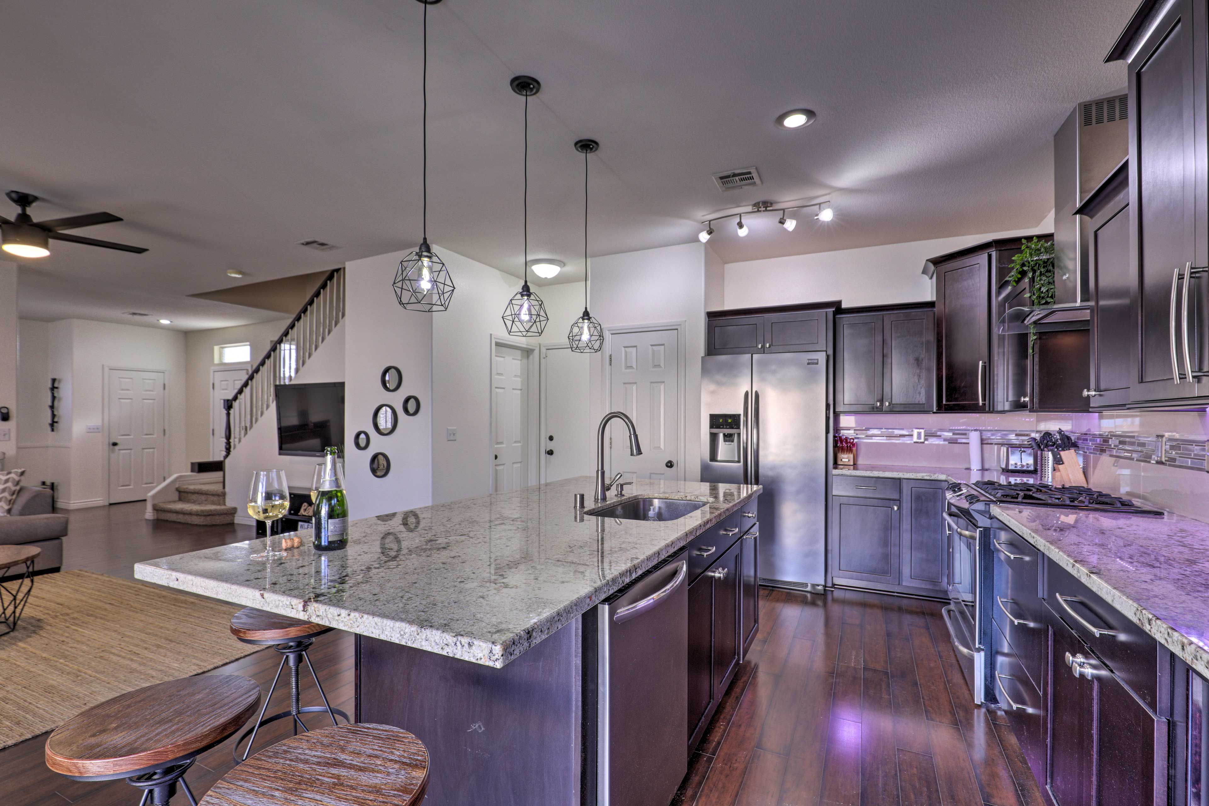 Pour some wine and whip up a home-cooked meal for the whole gang.