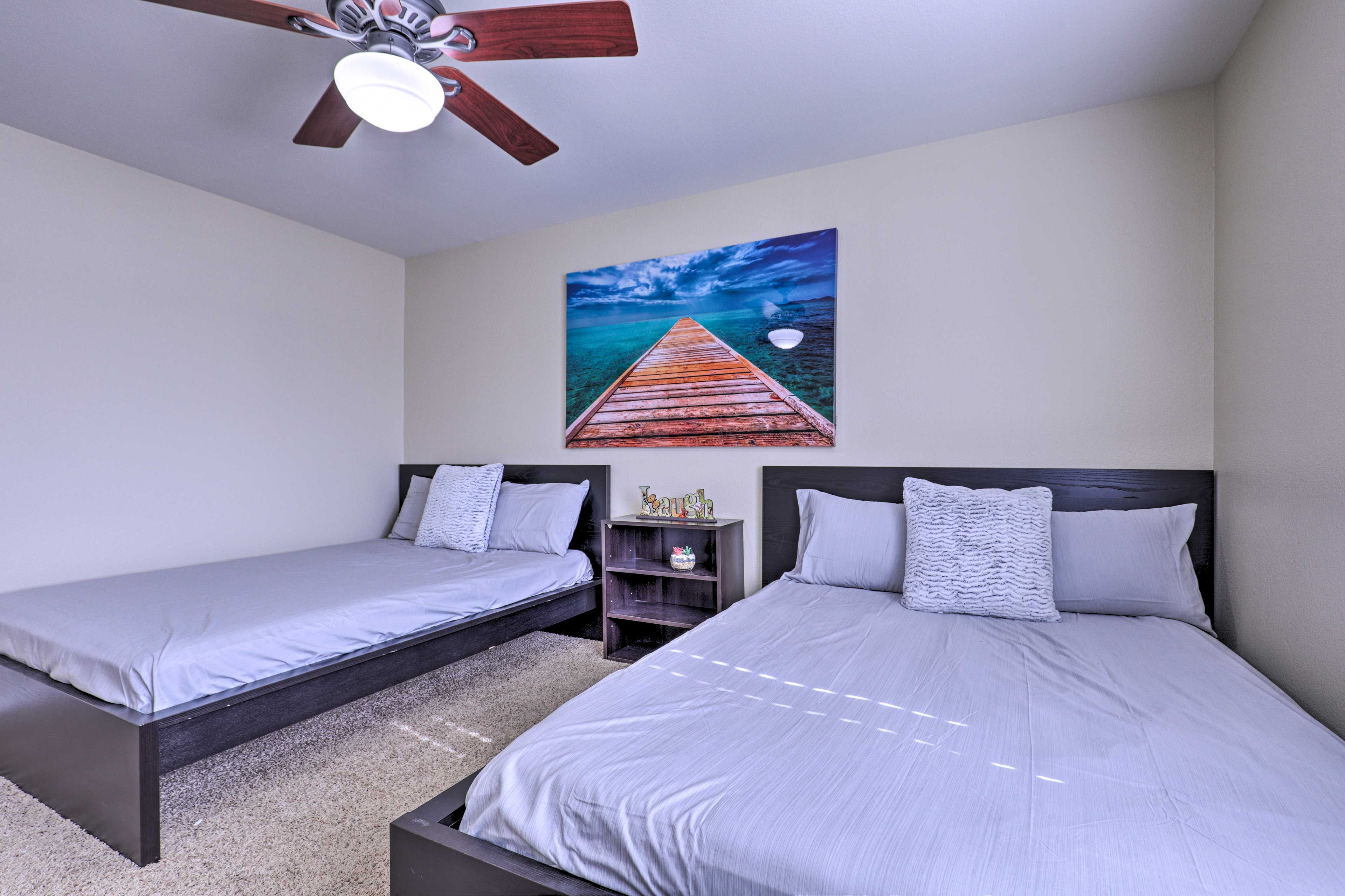 Fresh linens and blankets are provided.