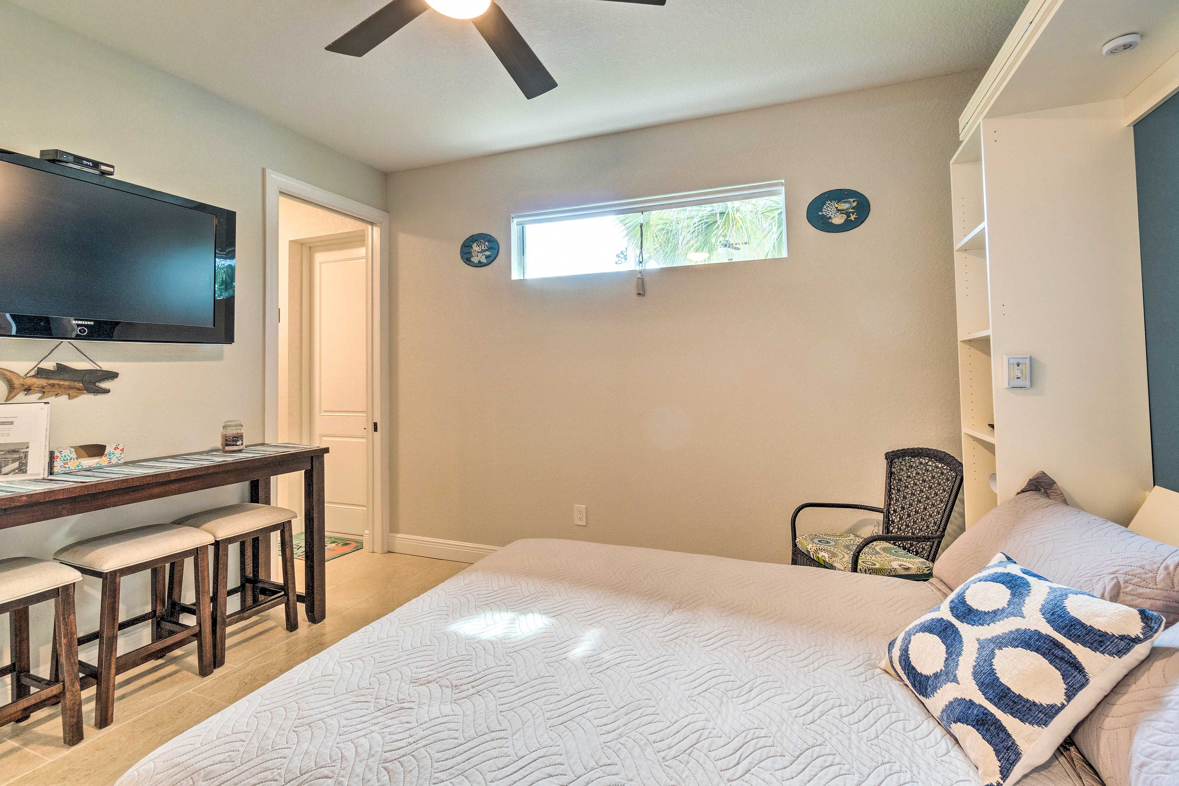 Rise and shine to natural sunlight entering the room.