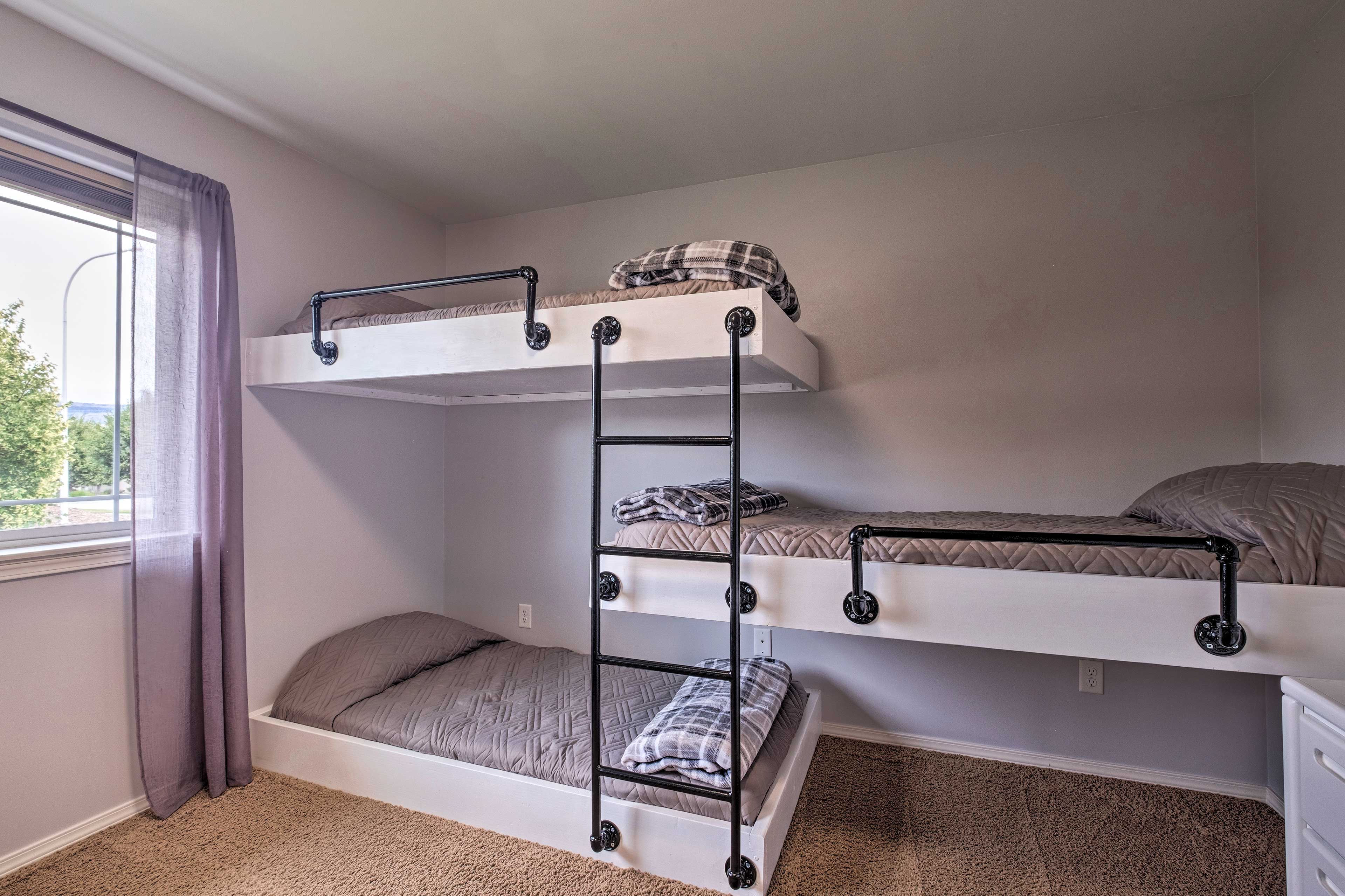 Choose between the floating platform beds and the bunk bed.