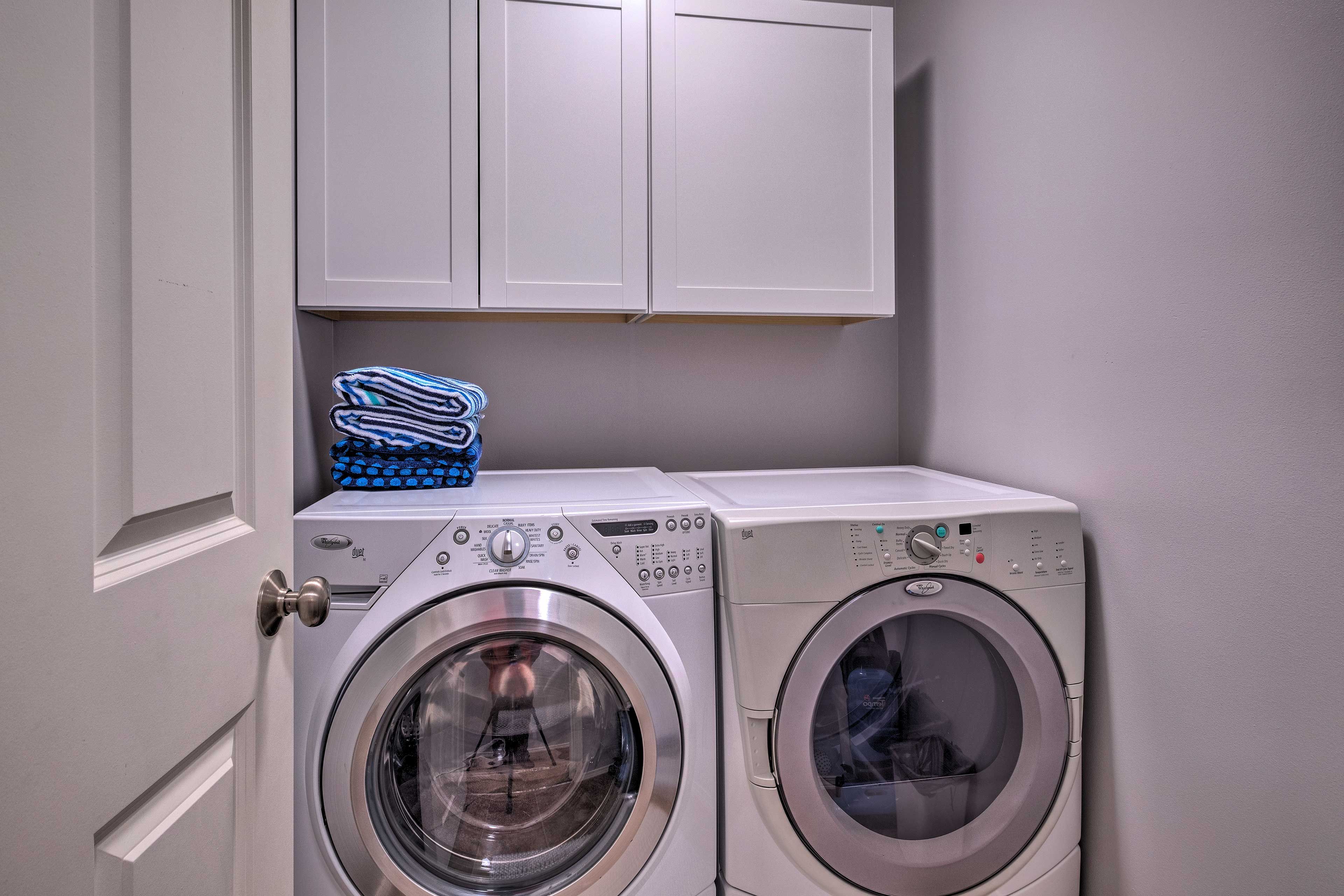 Keep everything fresha nd clean with the use of the washer & dryer.