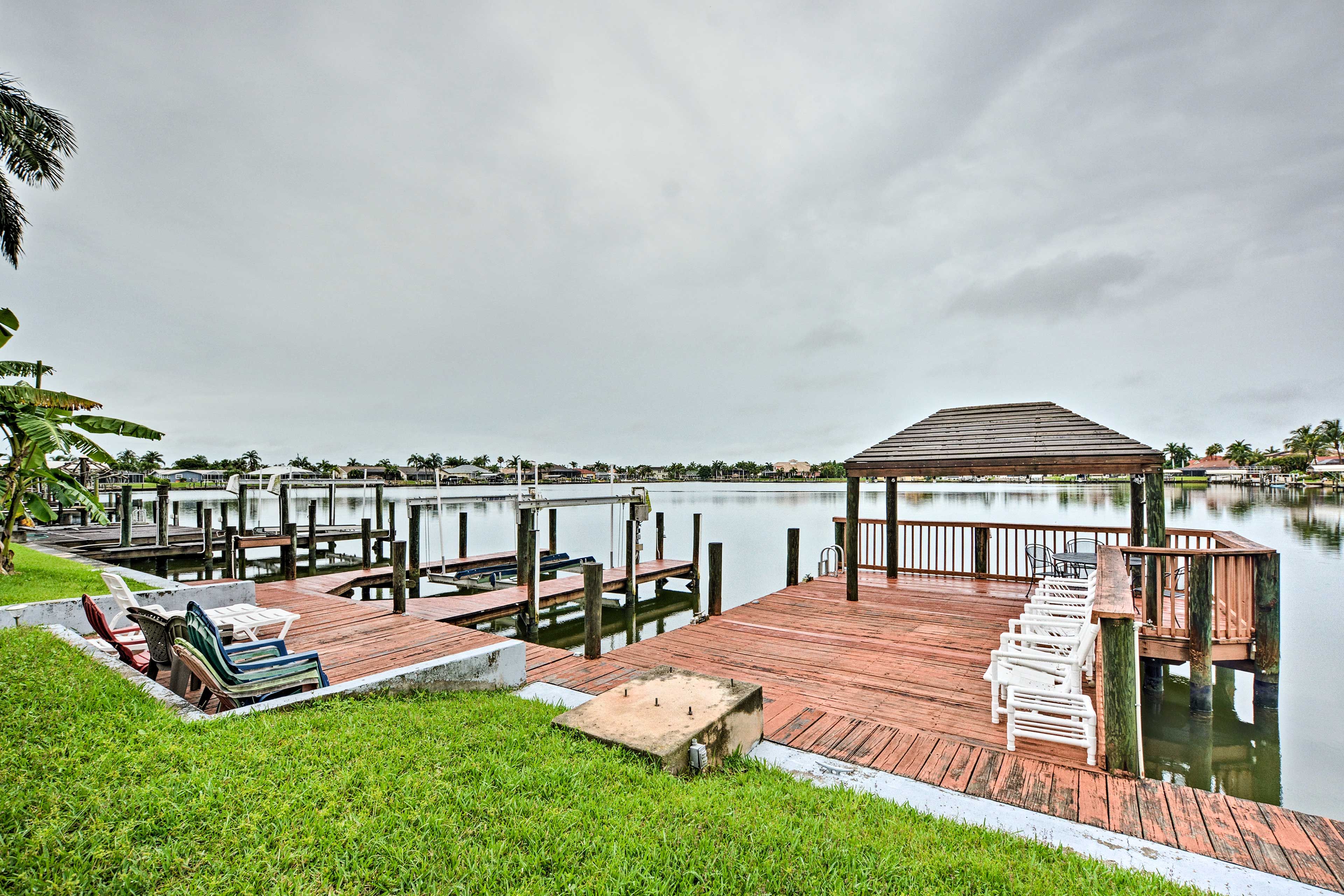 This private dock is the perfect place for kids to enjoy a day of swimming.