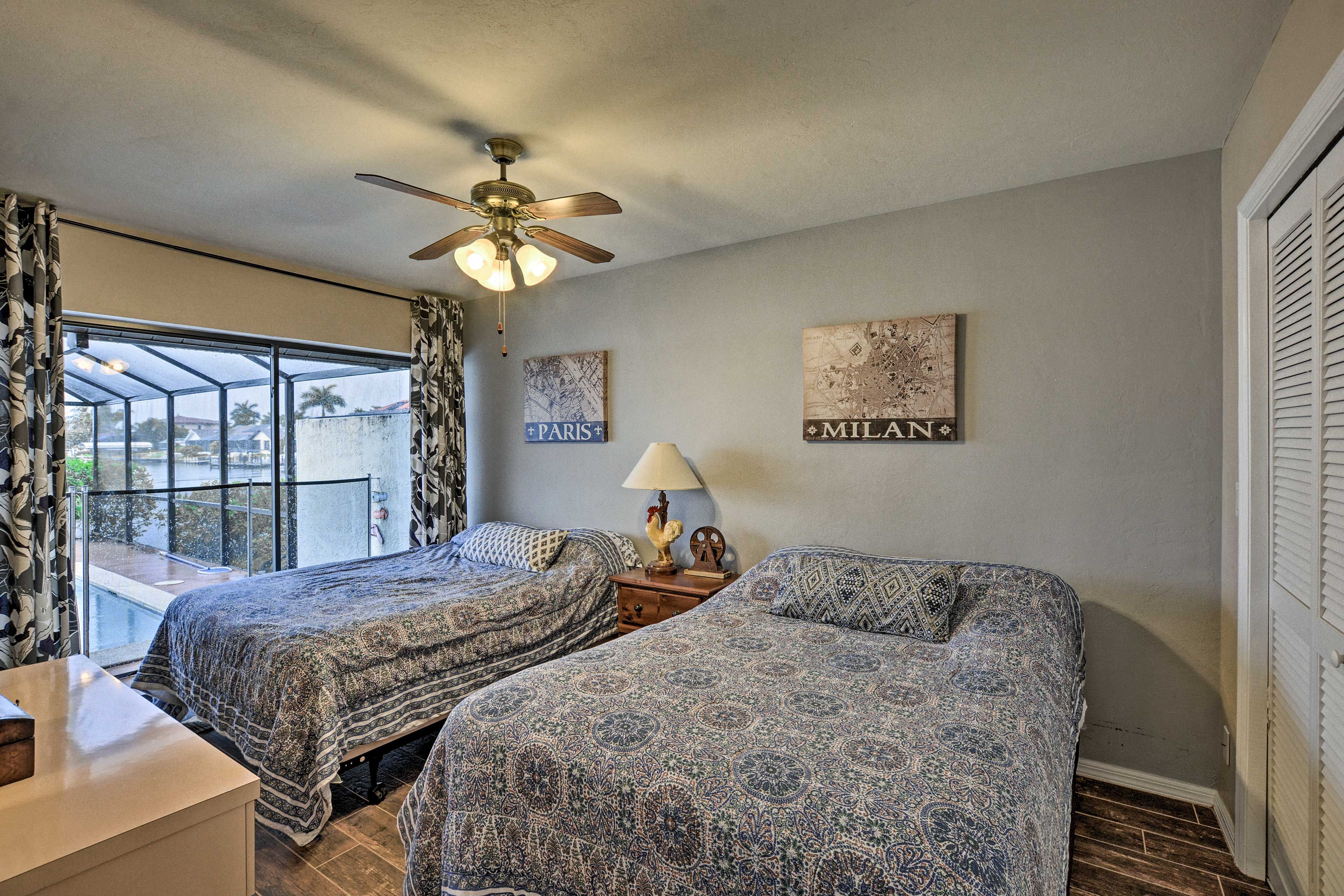 This room has a sliding glass door for quick access to the lanai.