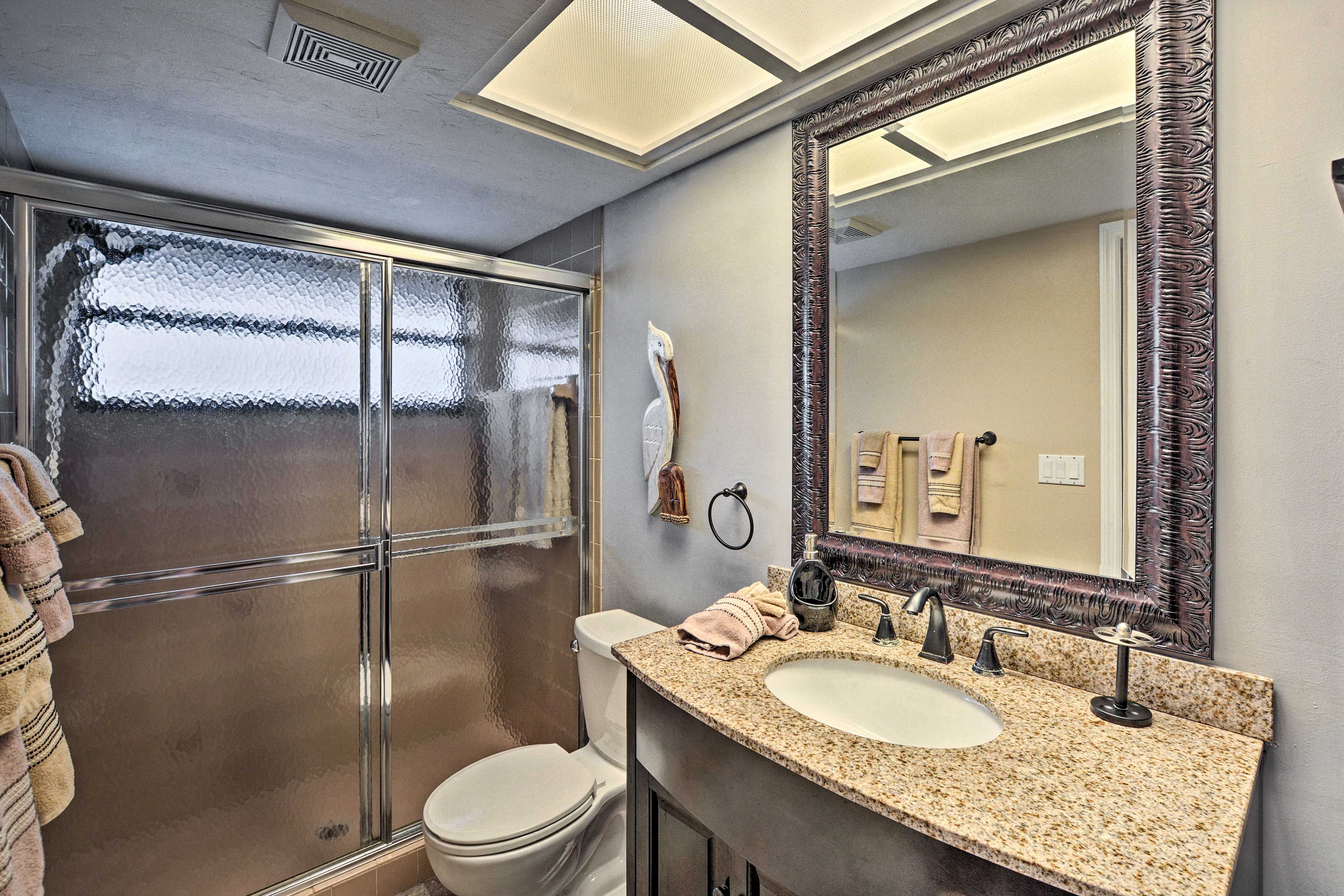 Rinse off in the second bathroom's shower/tub combo!