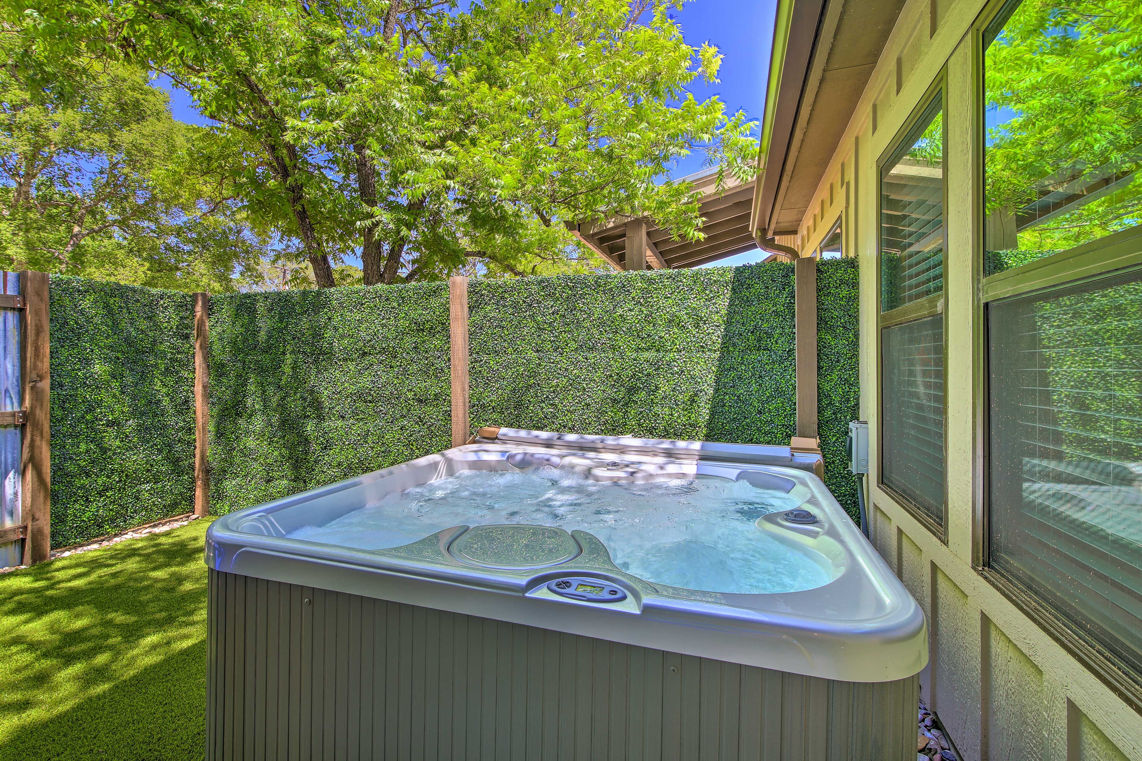 Nothing beats finishing the night with a soak in the hot tub.