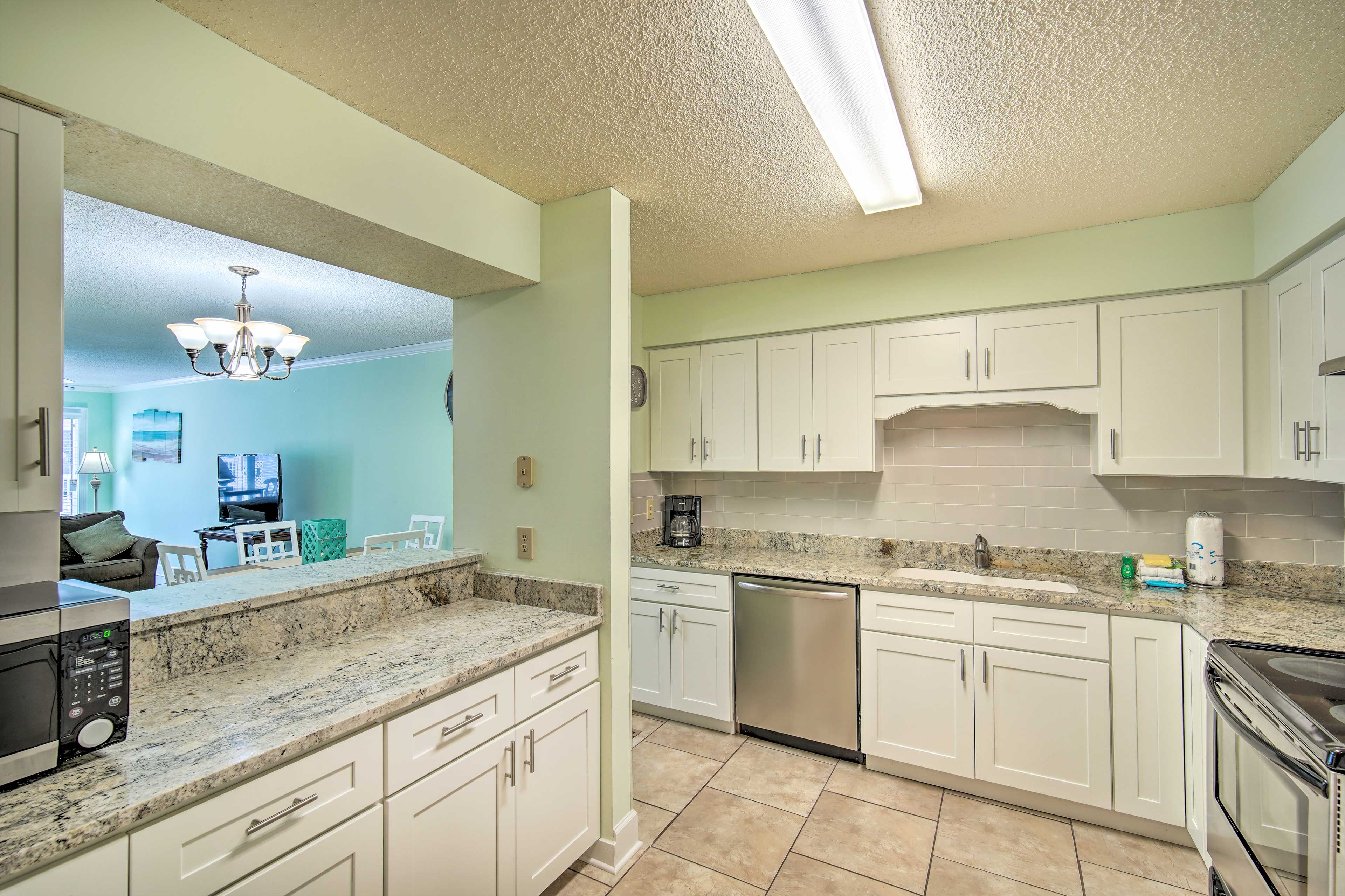 Whip up something delicious in the fully equipped kitchen.