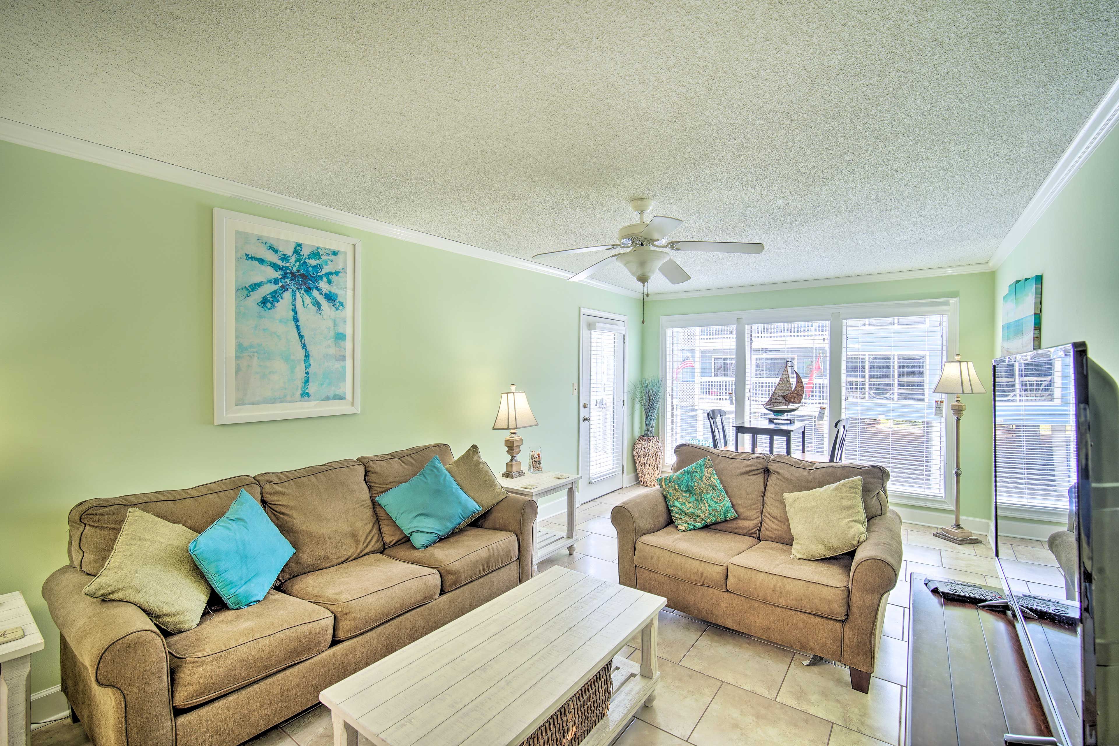 The unit is equipped with air conditioning to keep you cool on hot summer days.