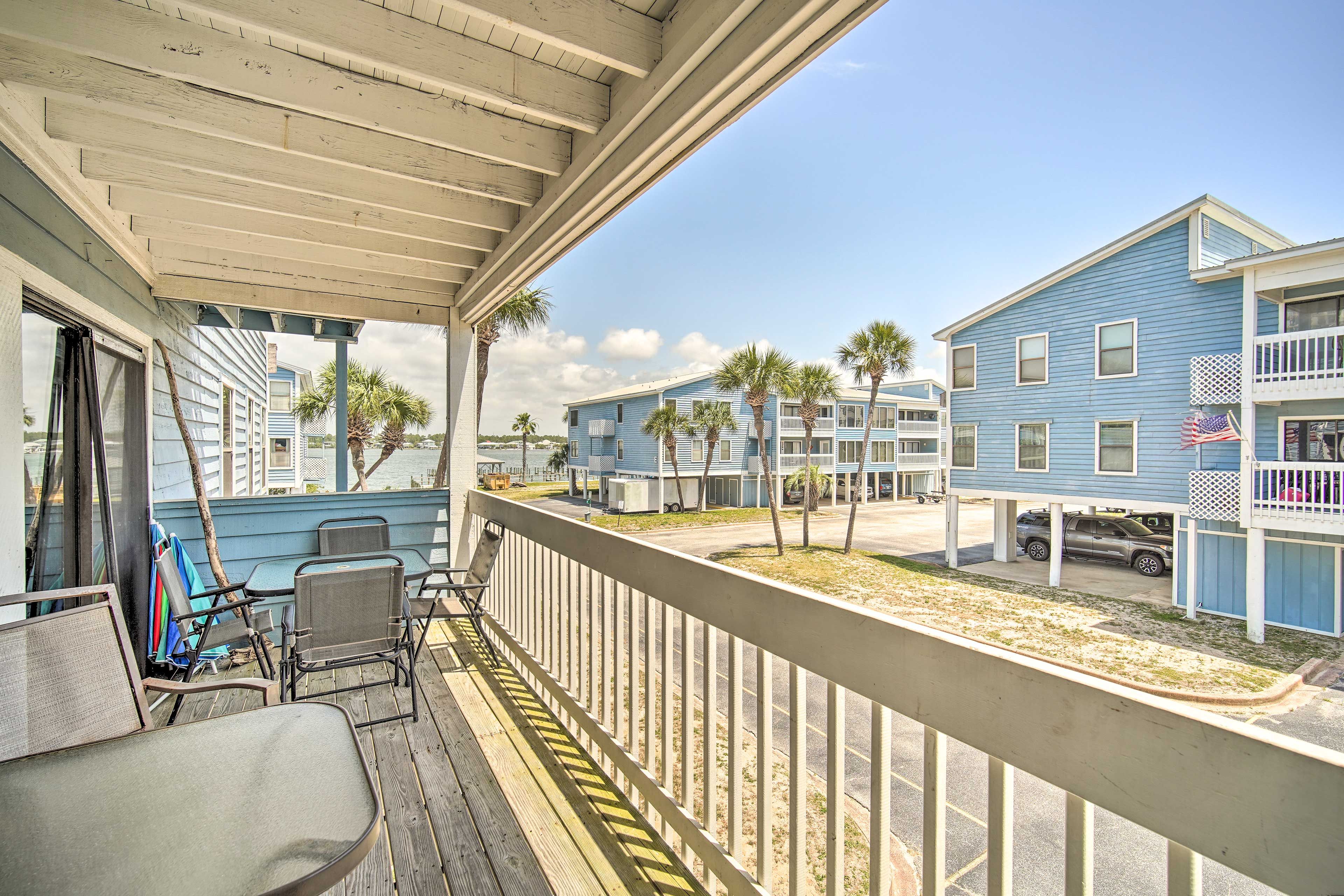 Enjoy views of the bay as you sit out on your private balcony.