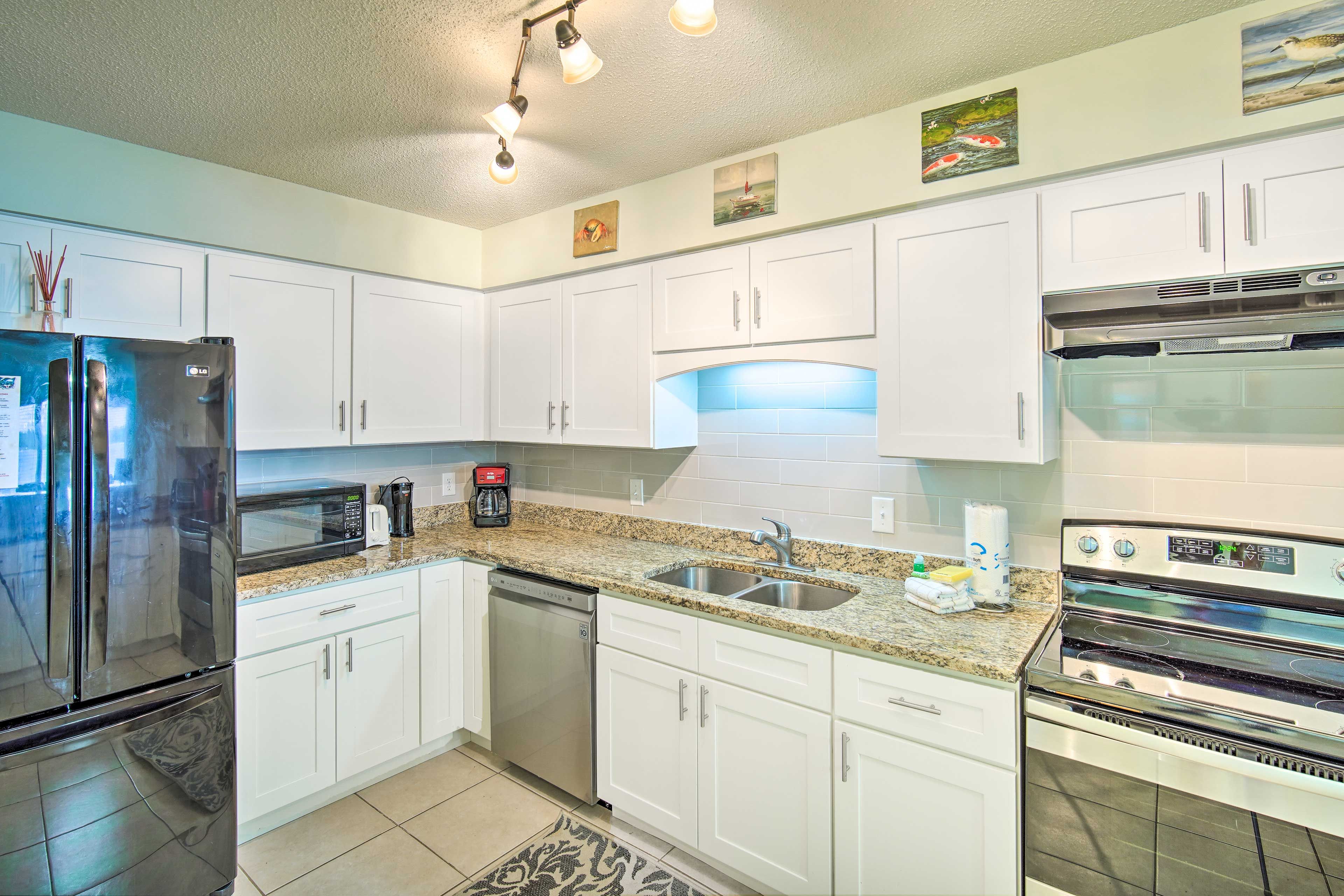 Whip up something delicious in the fully equipped kitchen.