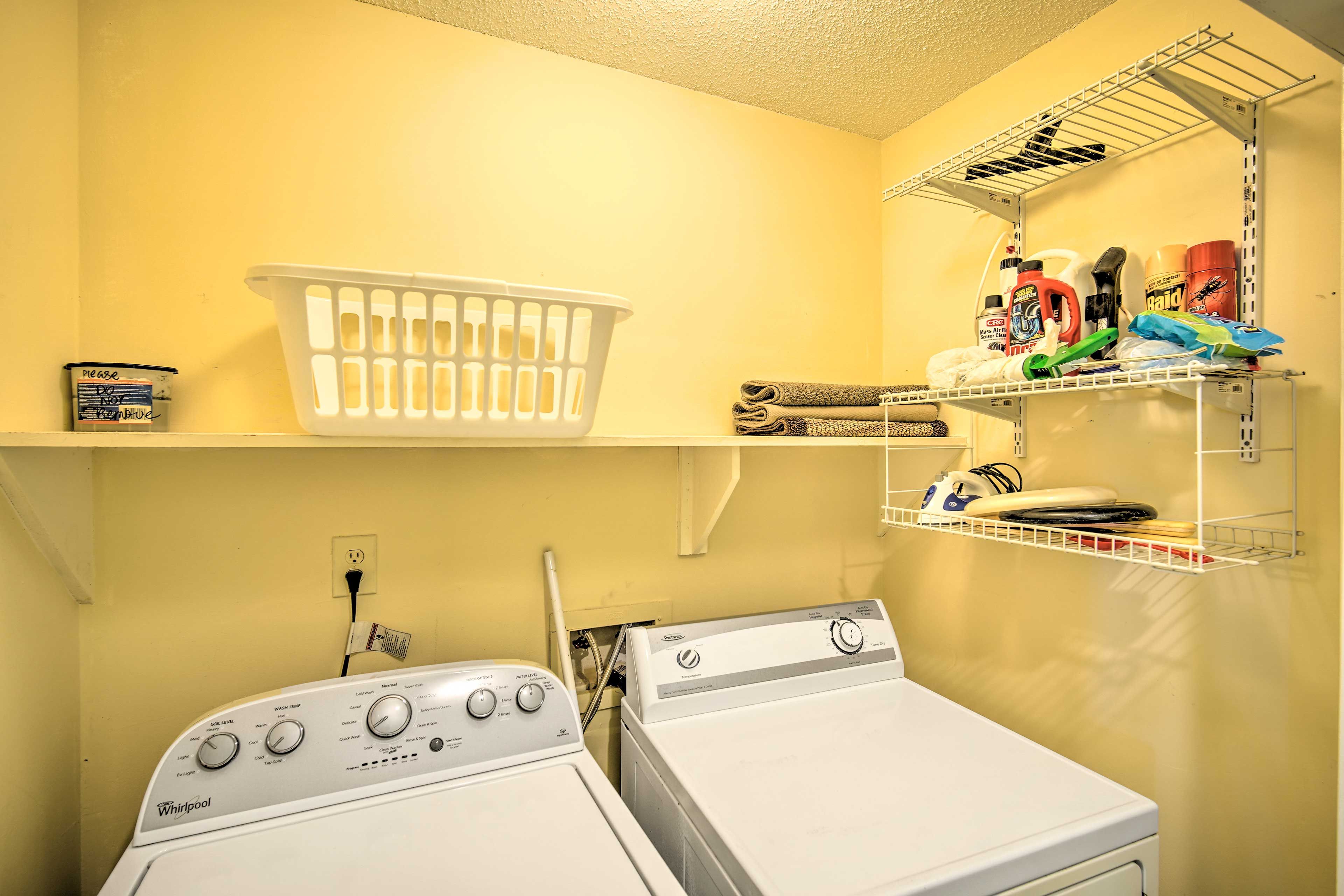 Wash your swimwear in the in-unit laundry machines.
