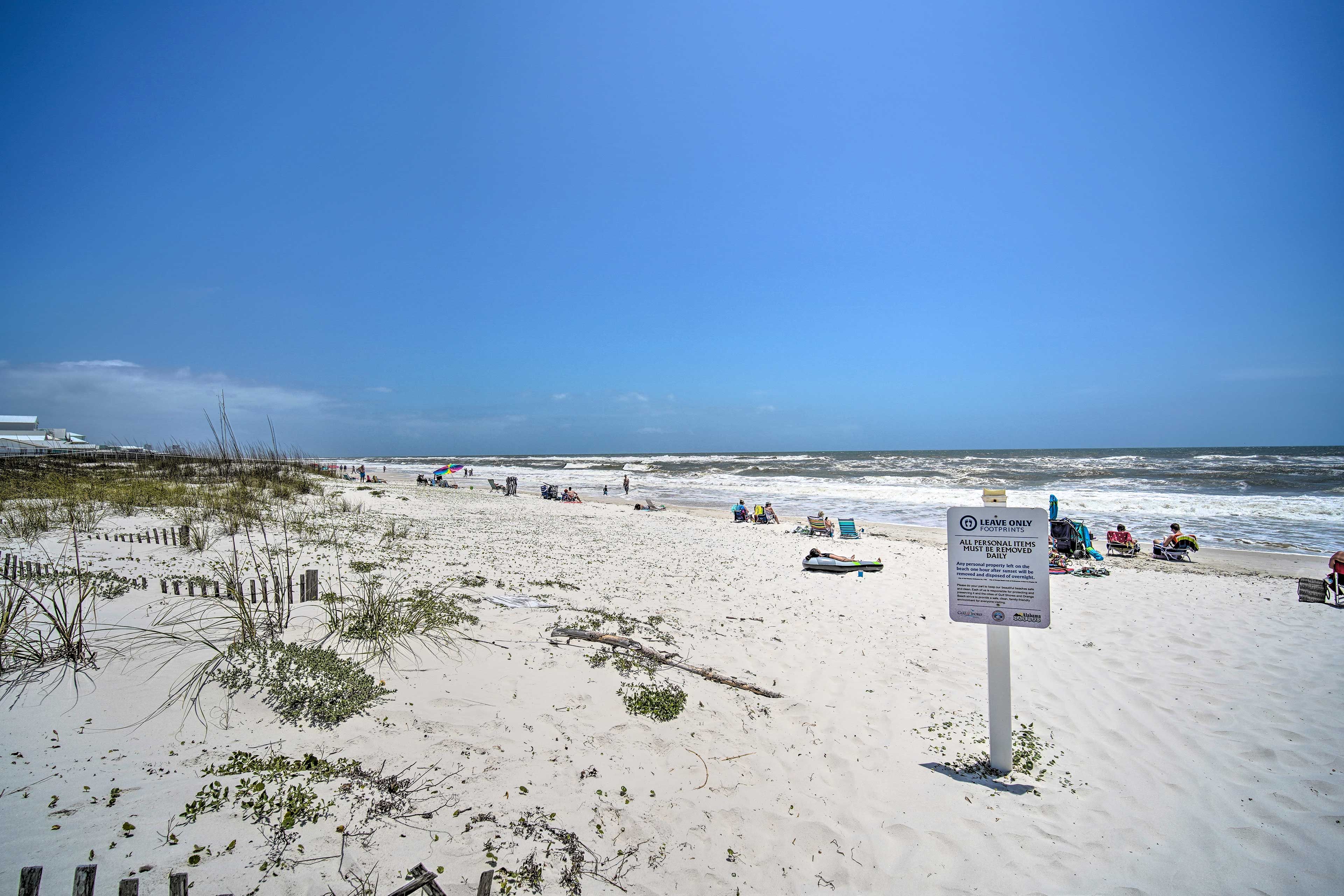 The beach is just across the street from the condo!
