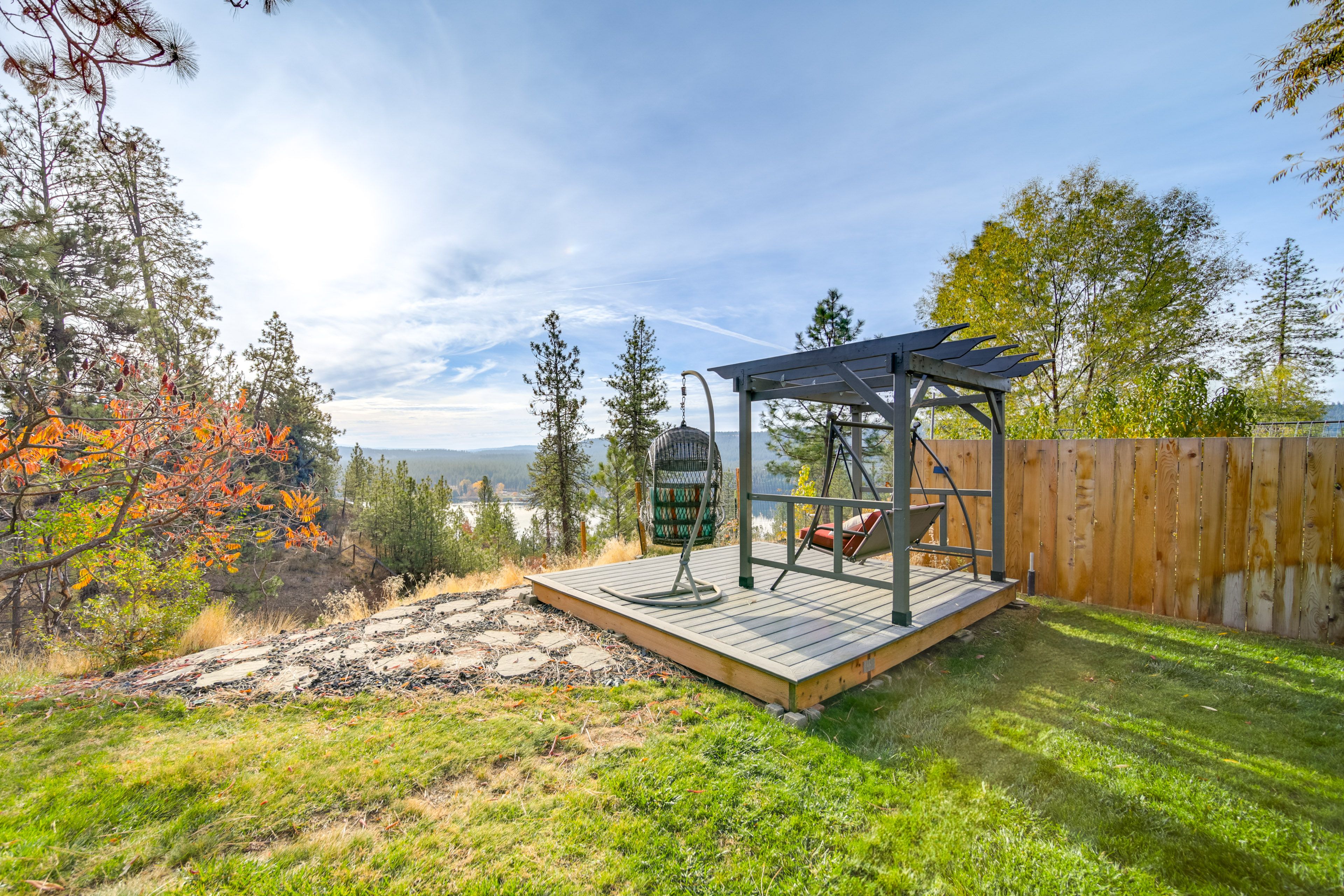 Shared Yard | Pergola w/ Water Views