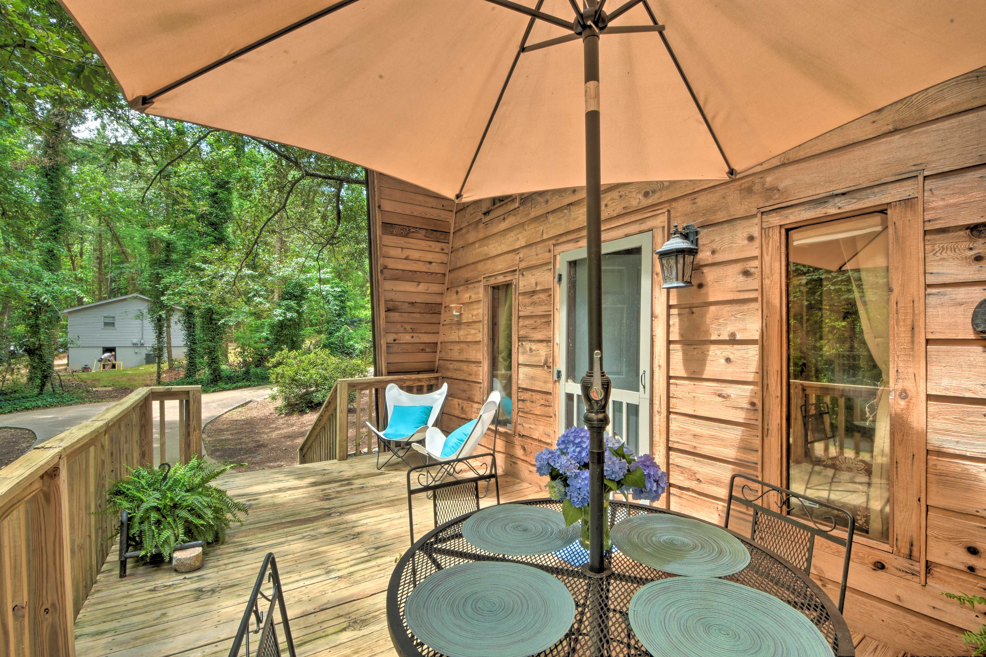 Head to the deck to enjoy and evening cookout.