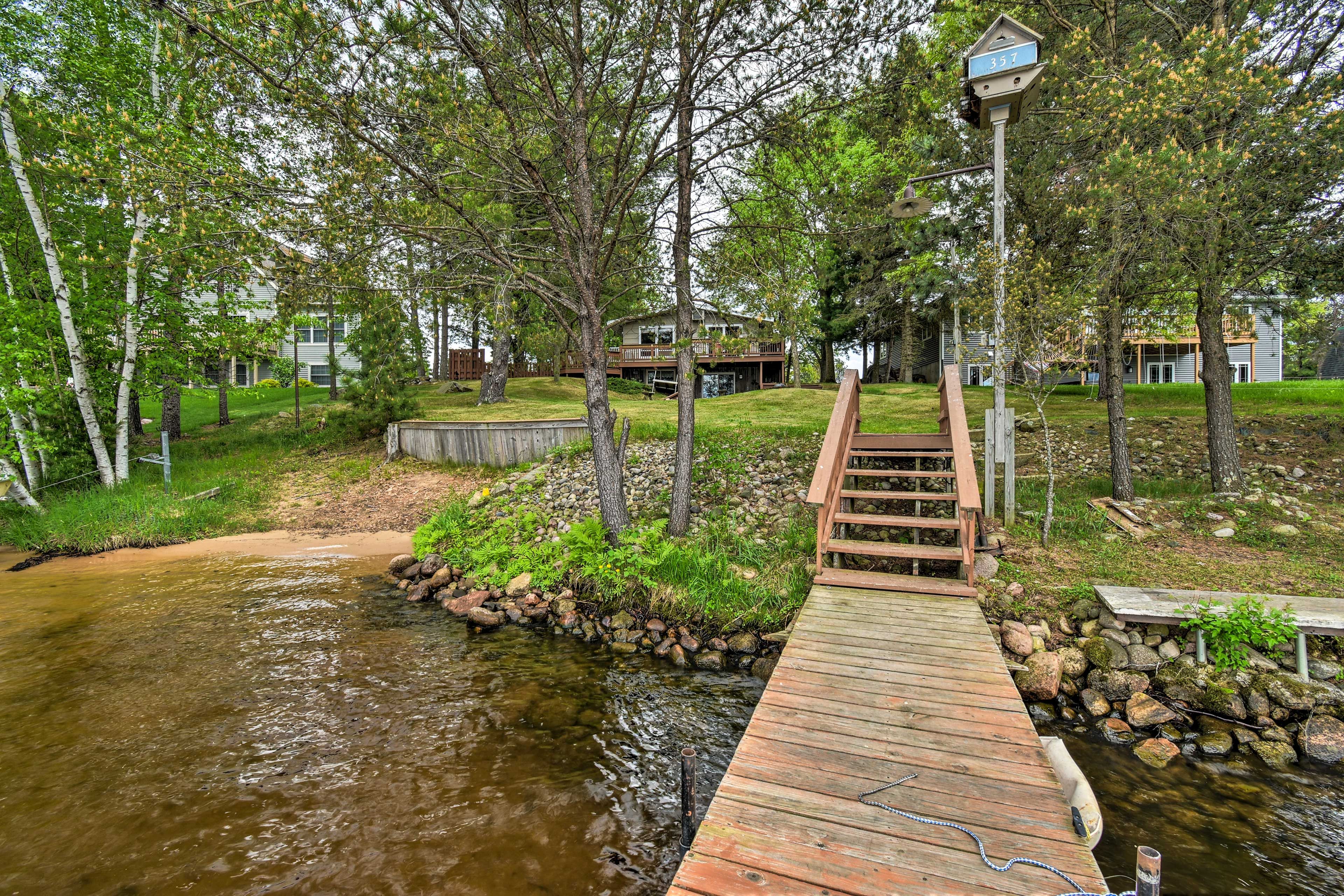 Head out to the dock to practice your cannonball into the water.