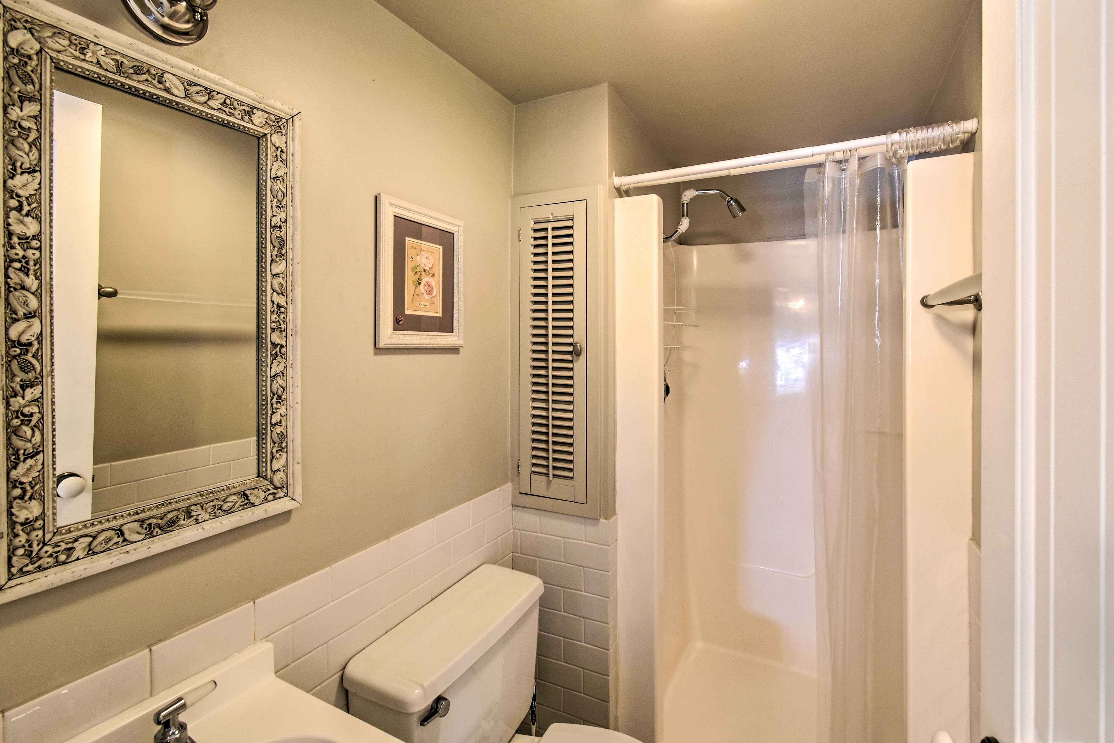 The third bathroom has a walk-in shower.