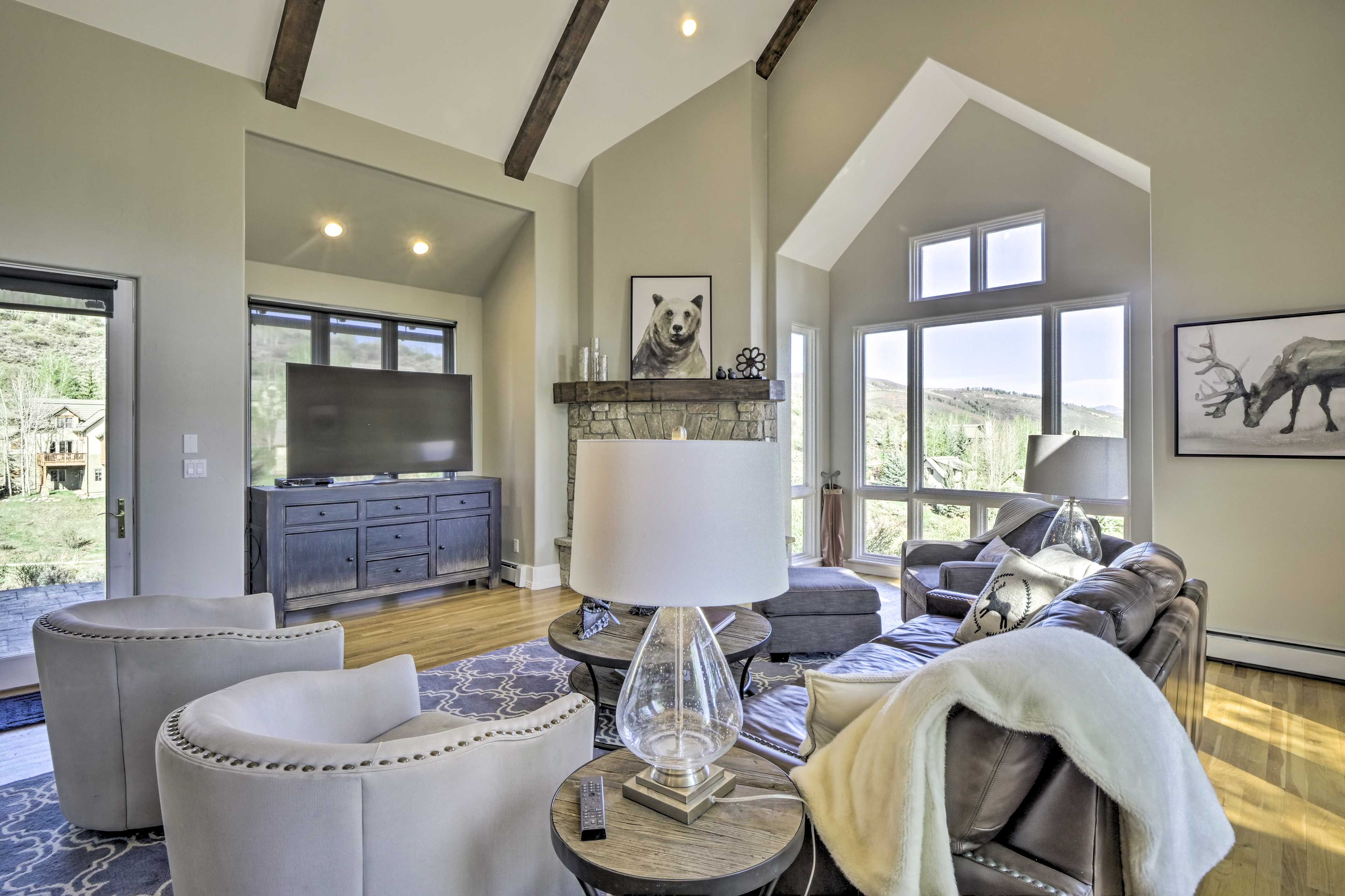 There's plenty of room to spread out in this large living area.