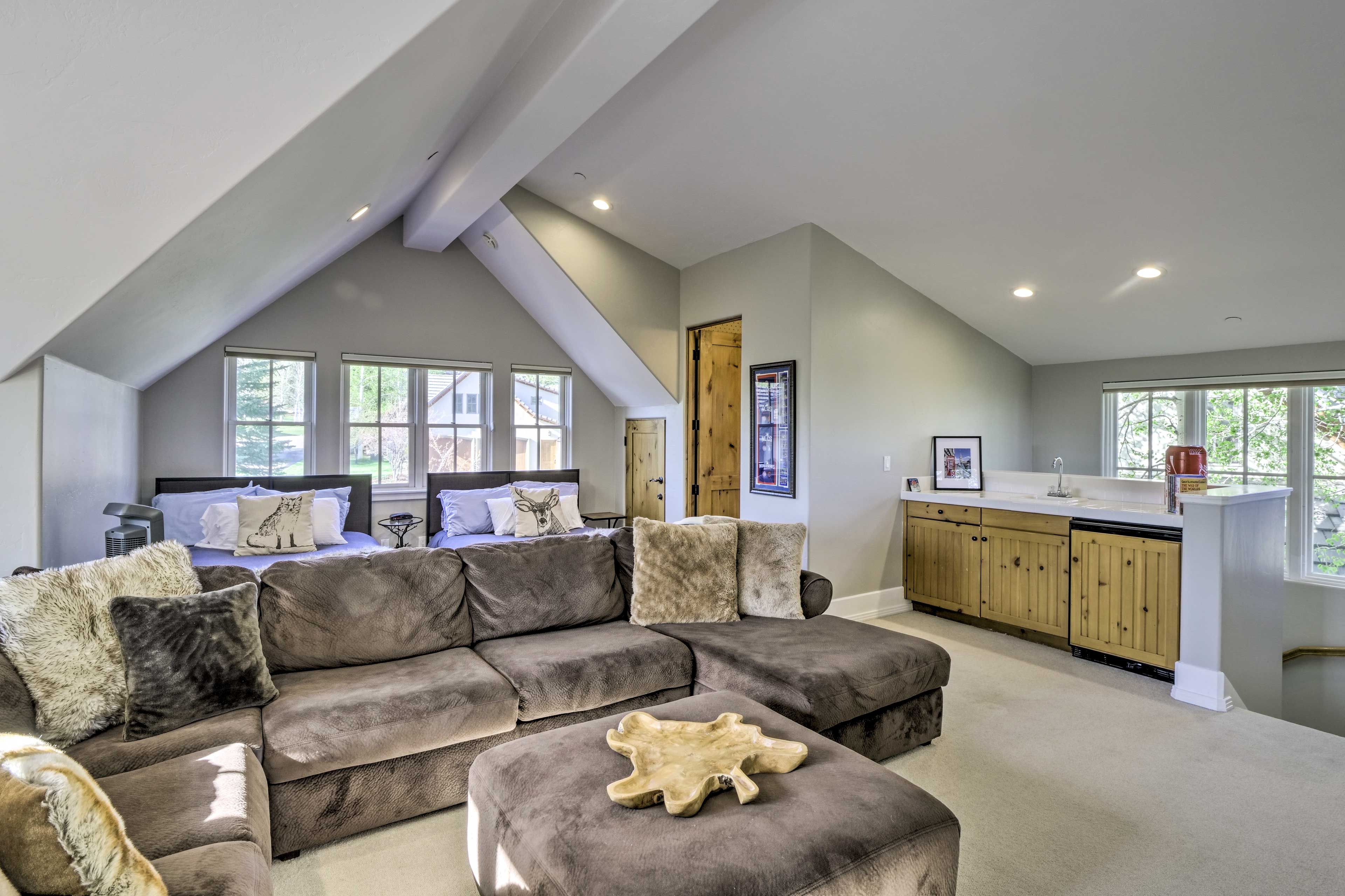 Head up to the loft to see what else this expansive mountain manor has in store!