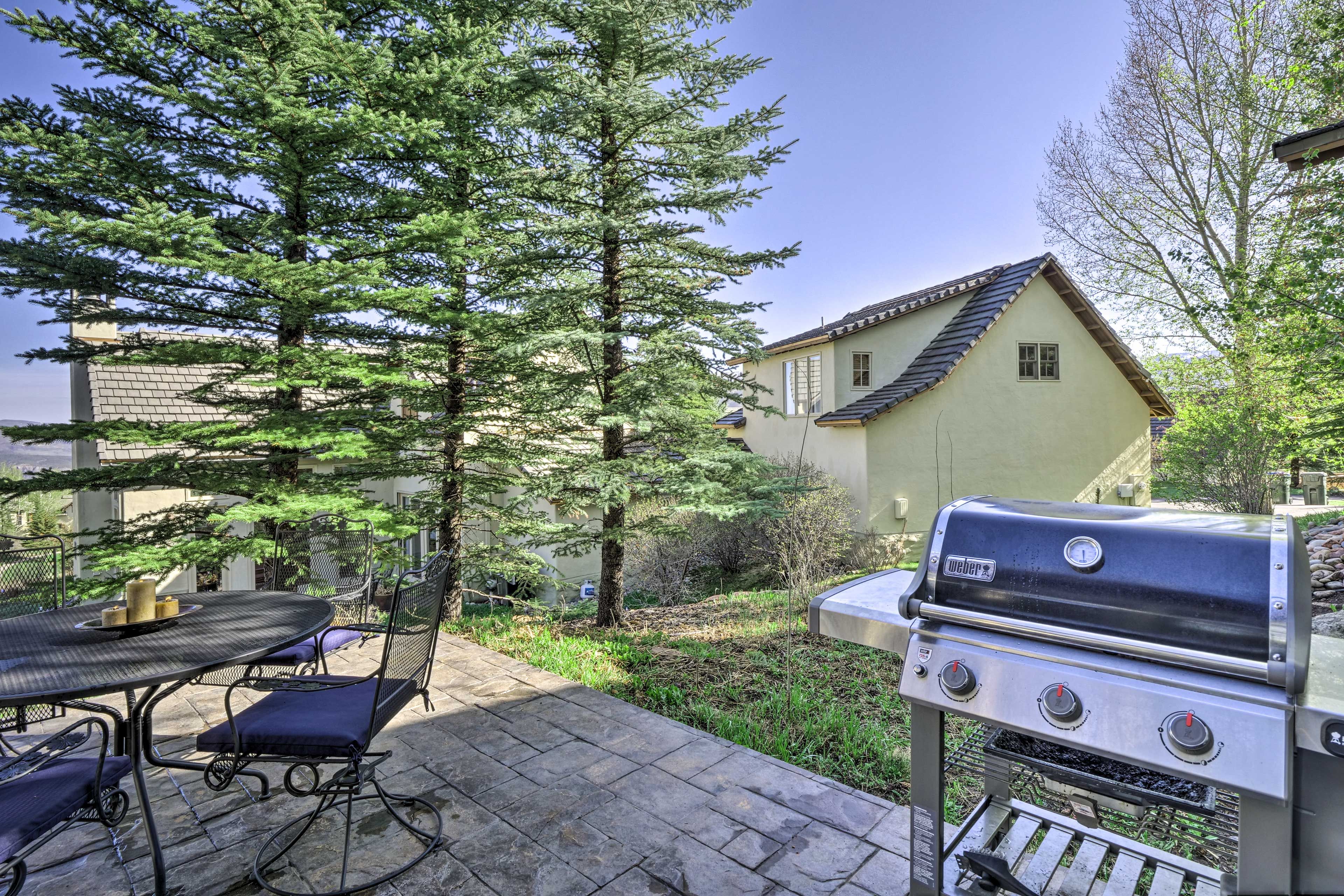 Pick up some burgers and brats in town for a backyard barbecue.