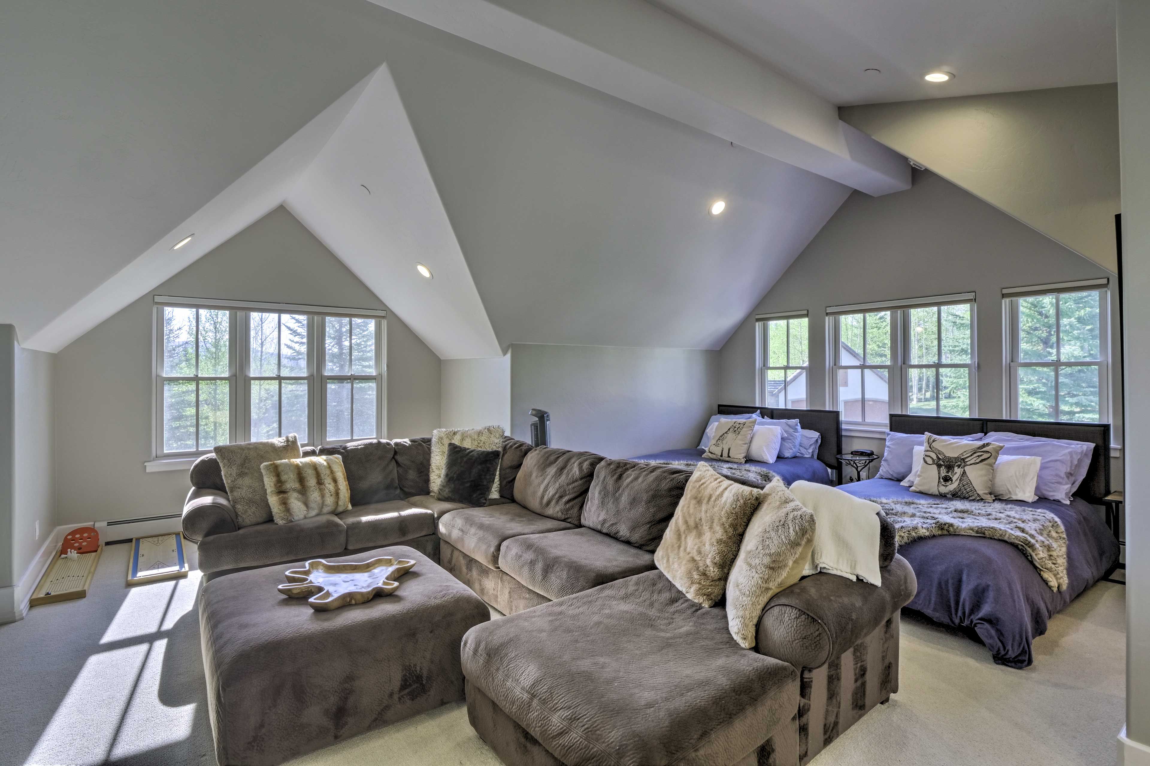 The loft doubles as a bedroom with 2 full-sized beds.