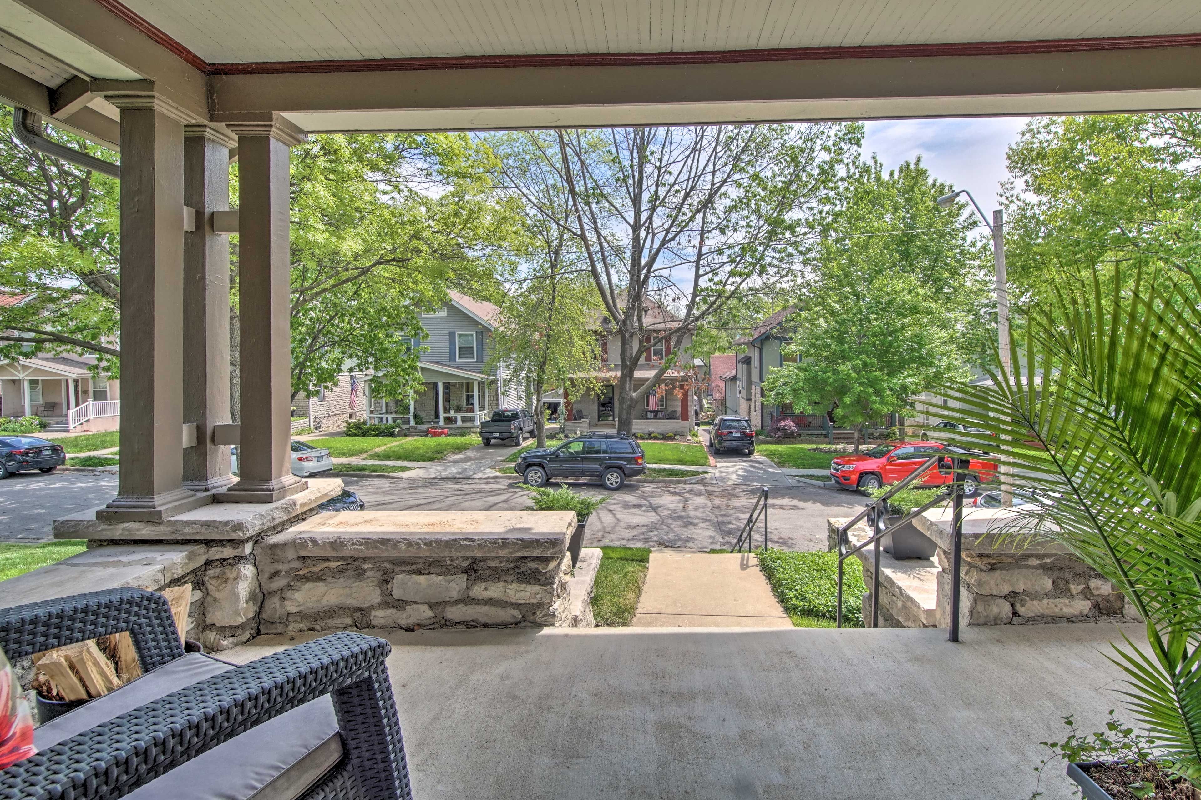 Sip your morning coffee on the covered front porch.