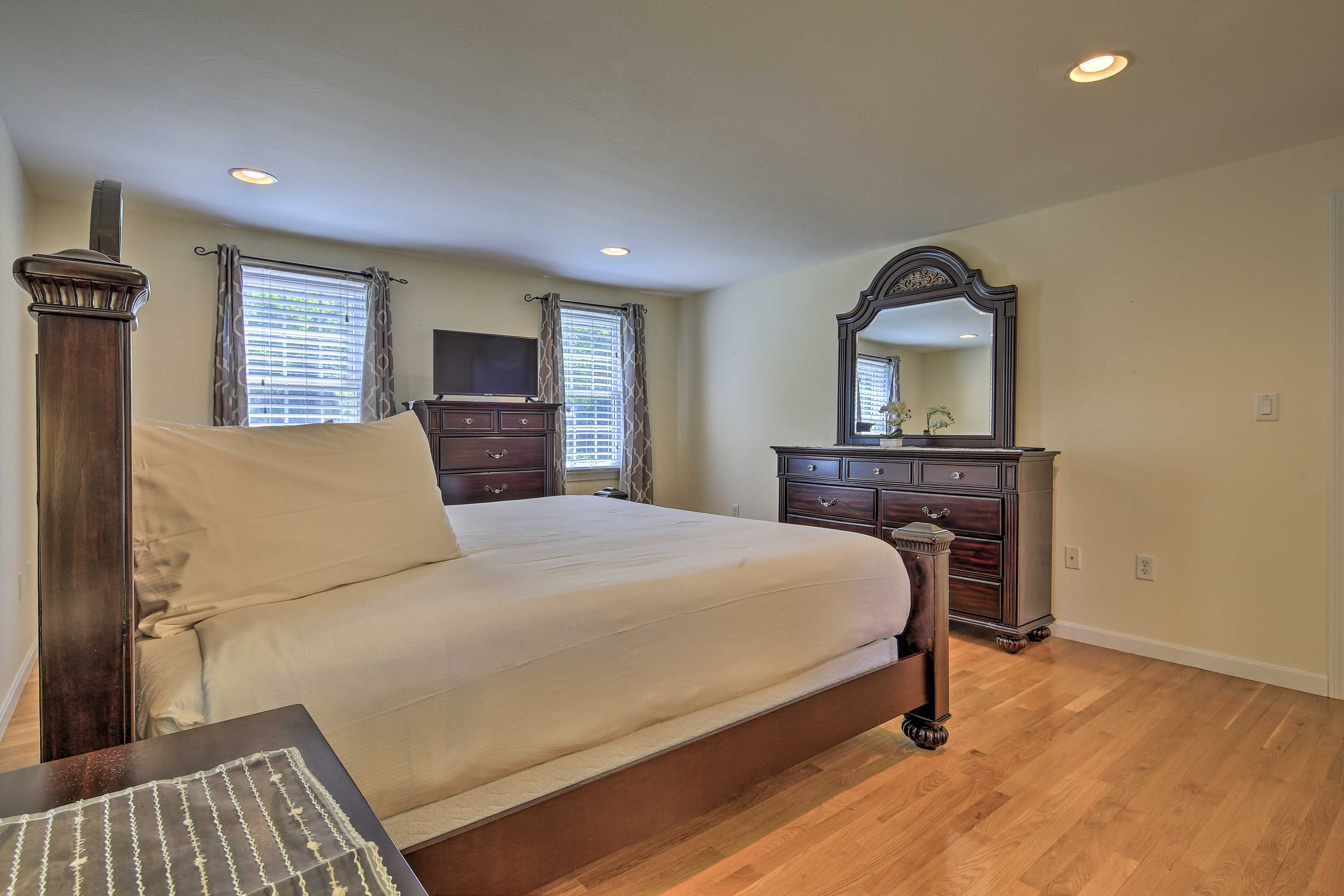 Most of the bedrooms feature their own flat-screen TV!