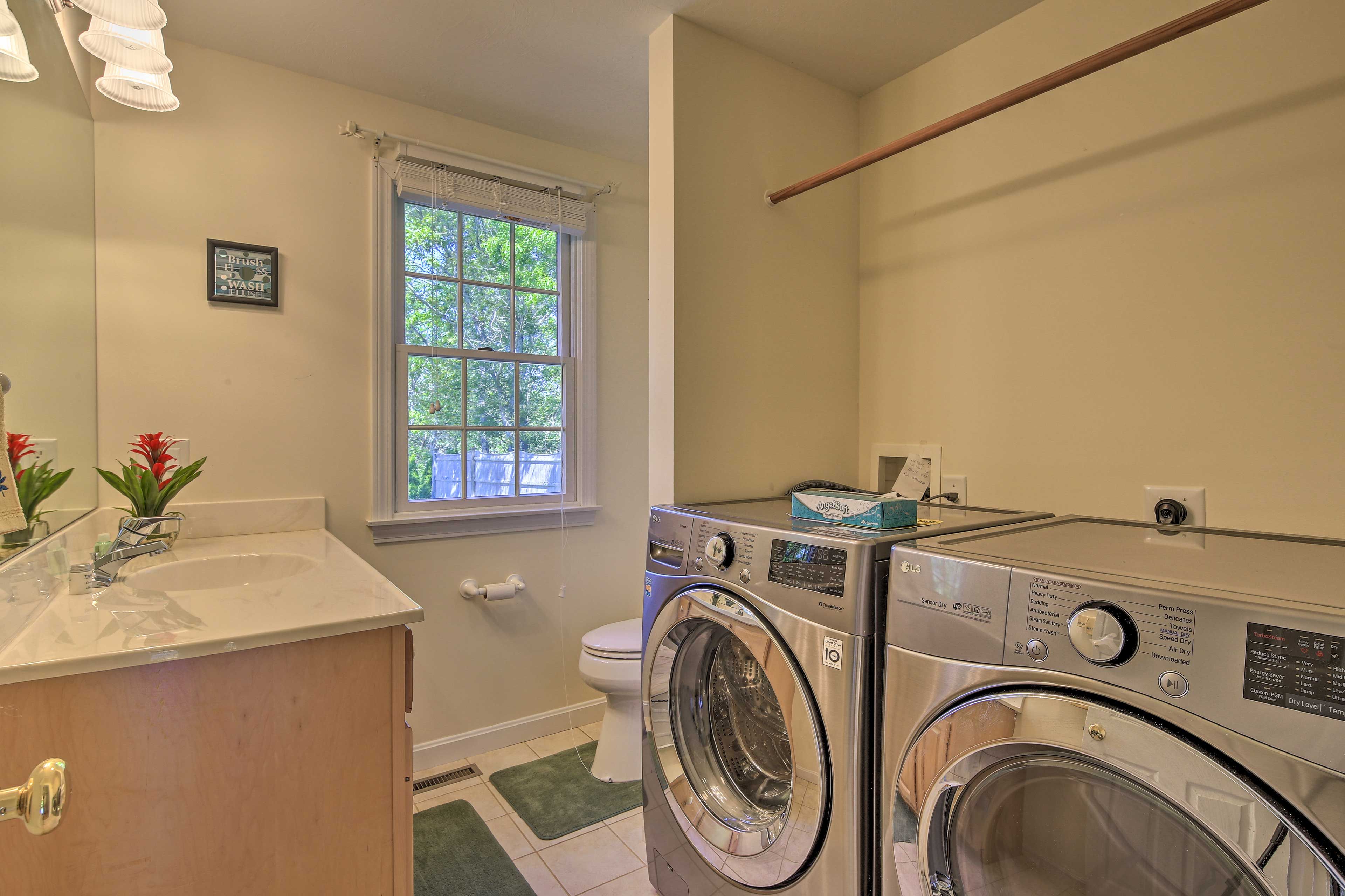 Keep your bathing suits fresh with the in-home laundry machines.