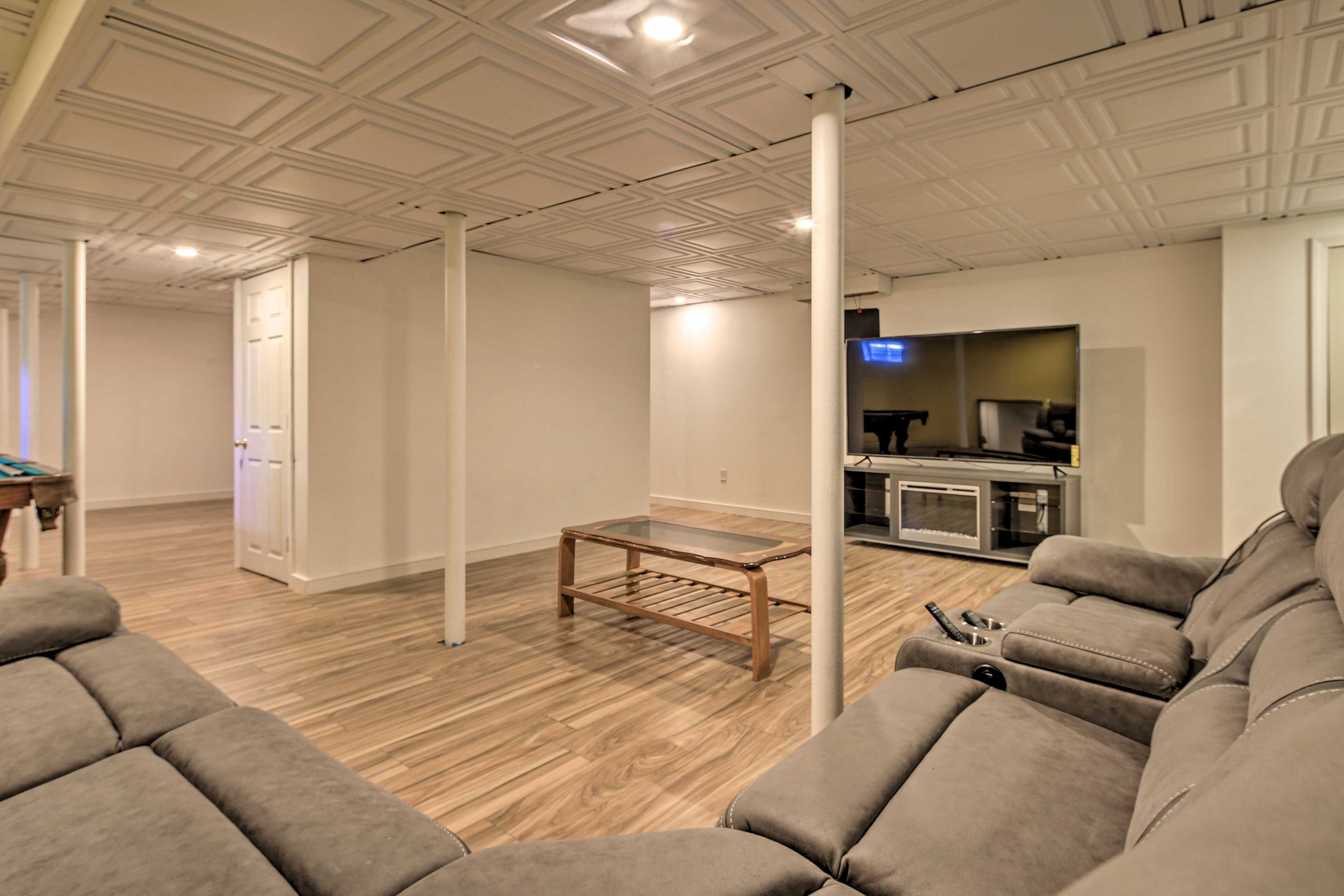 Kick back and watch a movie, or play a round of pool.