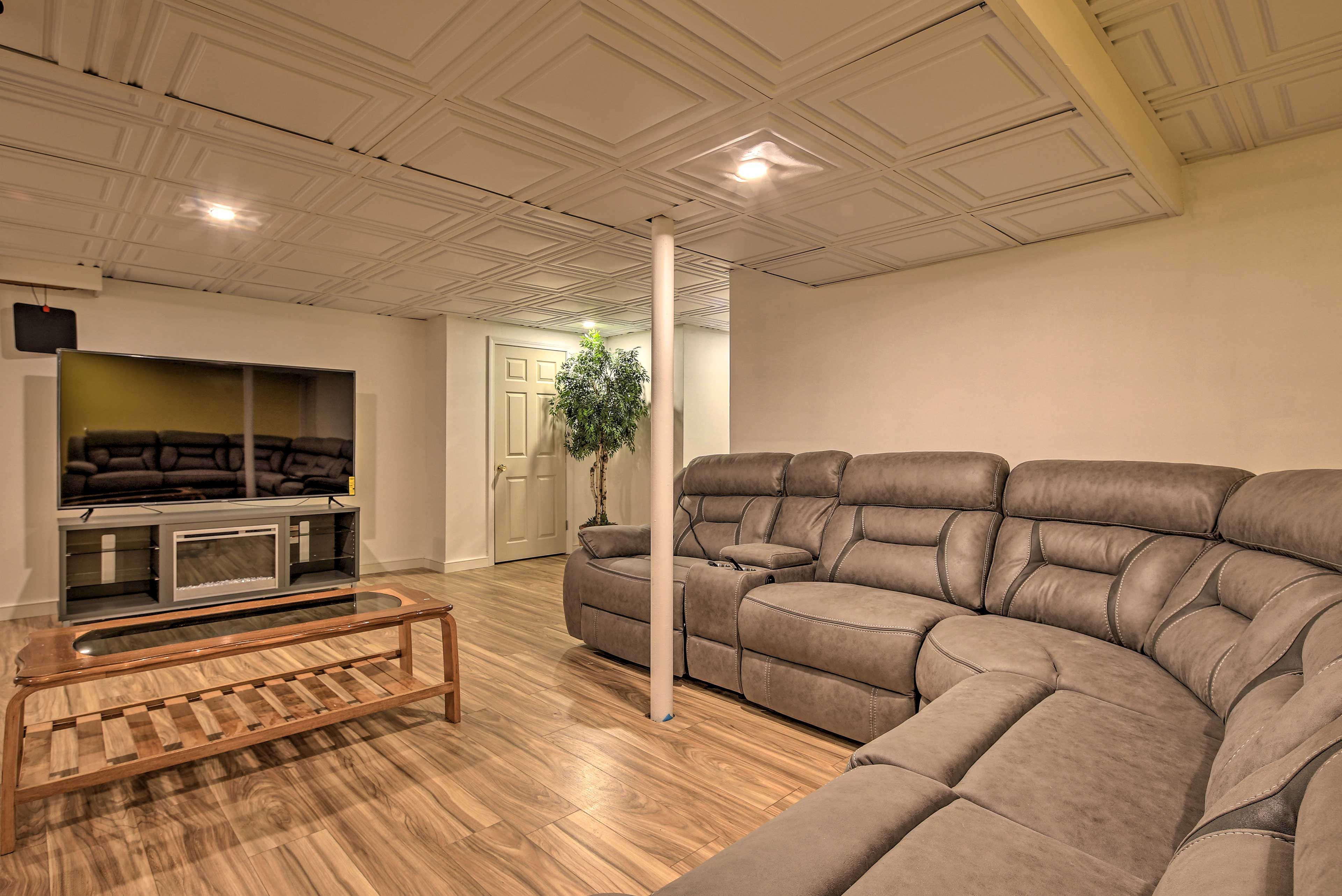 Inside, you'll find 2 separate living areas, including this game room.