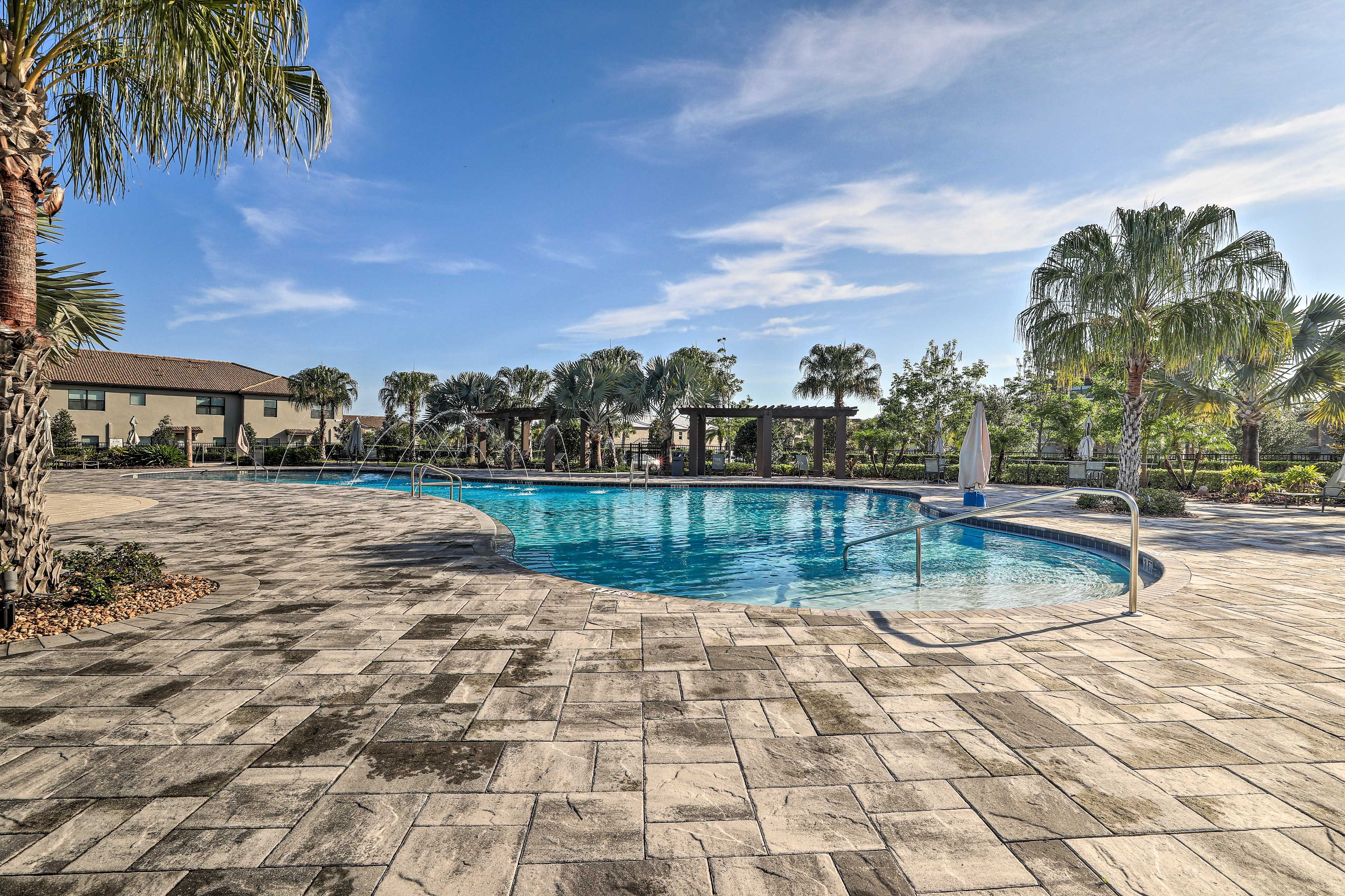 Tan and relax poolside.