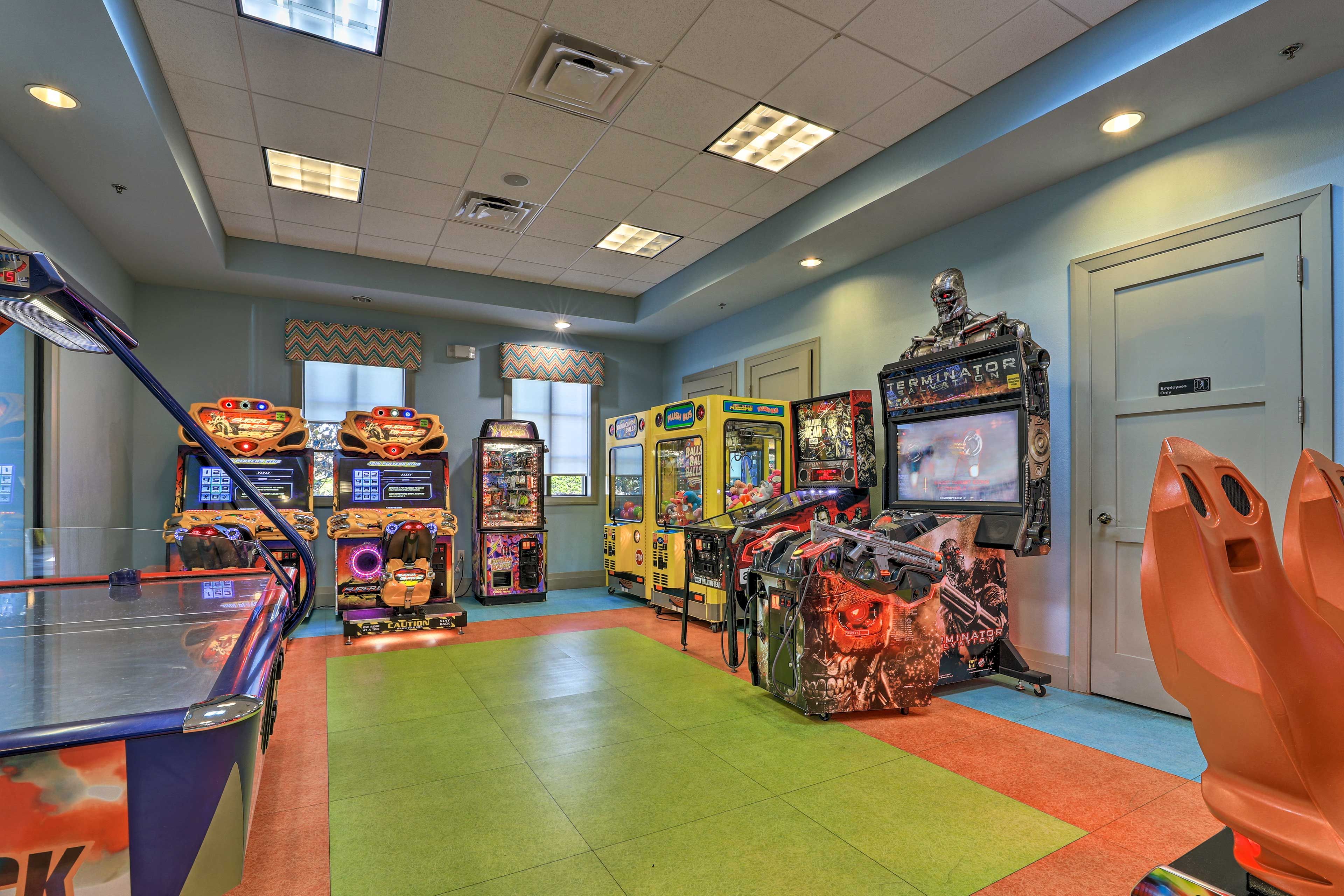 A game room is also available to guests.