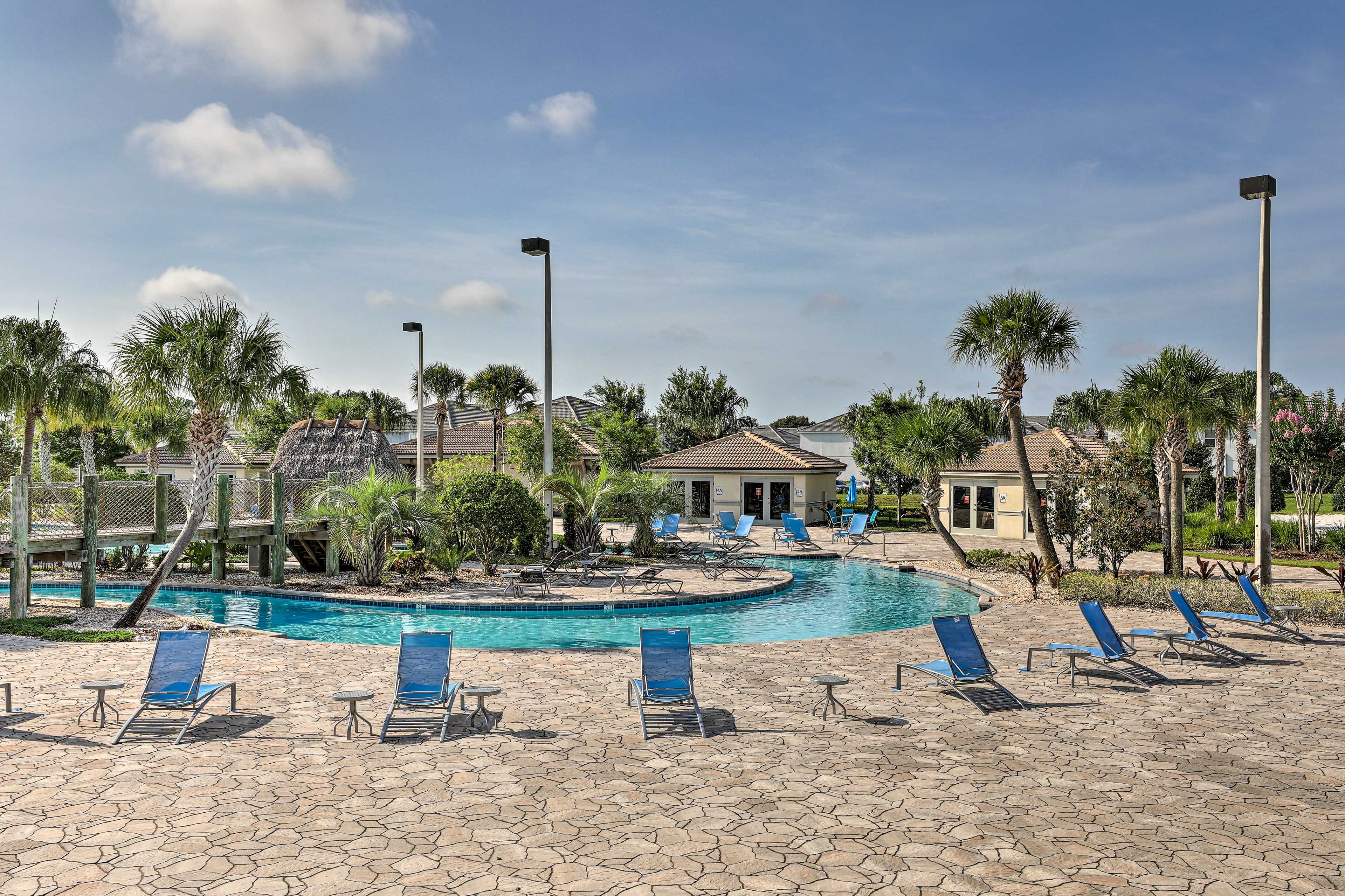 Float with the family in the lazy river.
