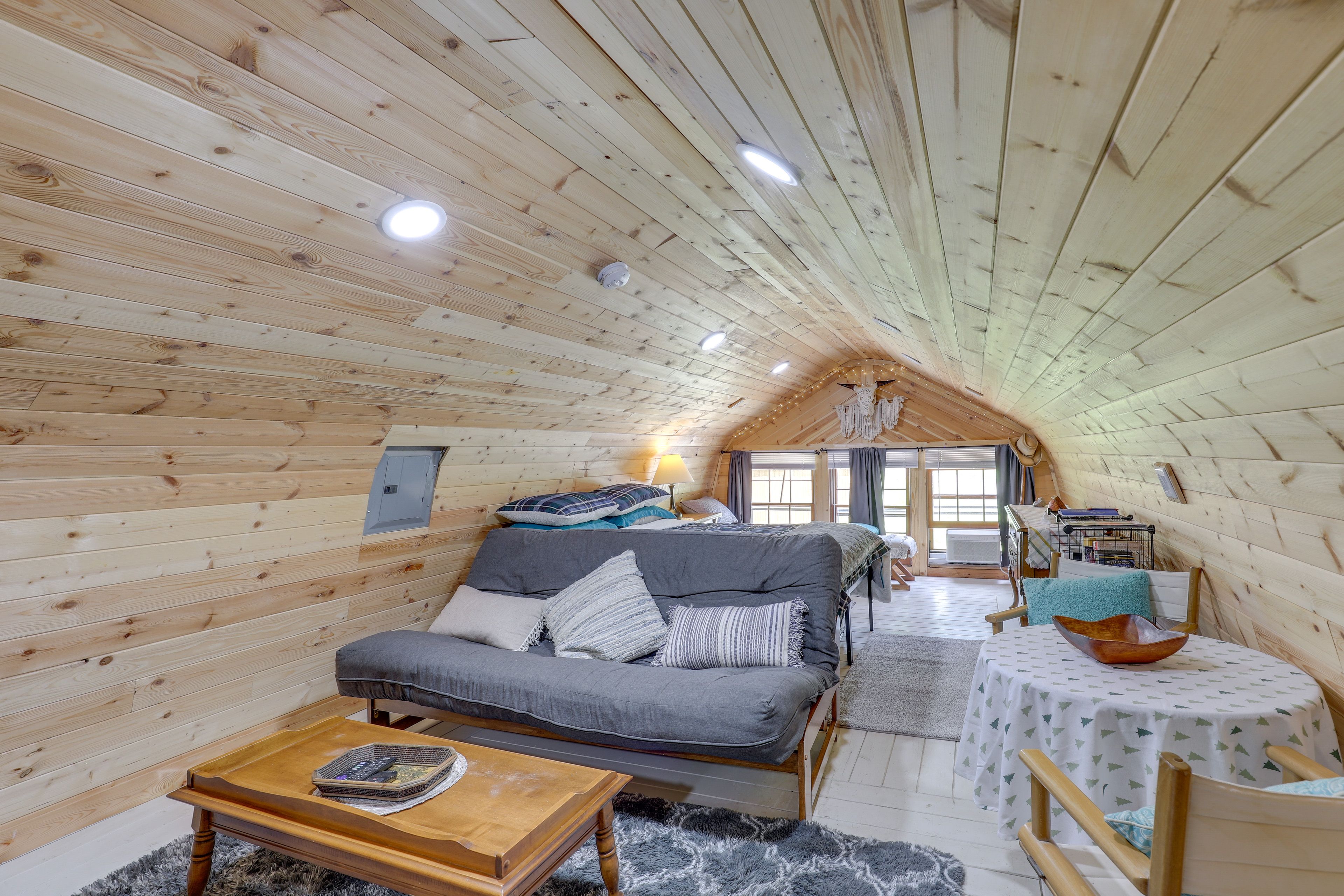Custom Canopy Apartment | Sleeping & Lounge Areas | Kitchenette