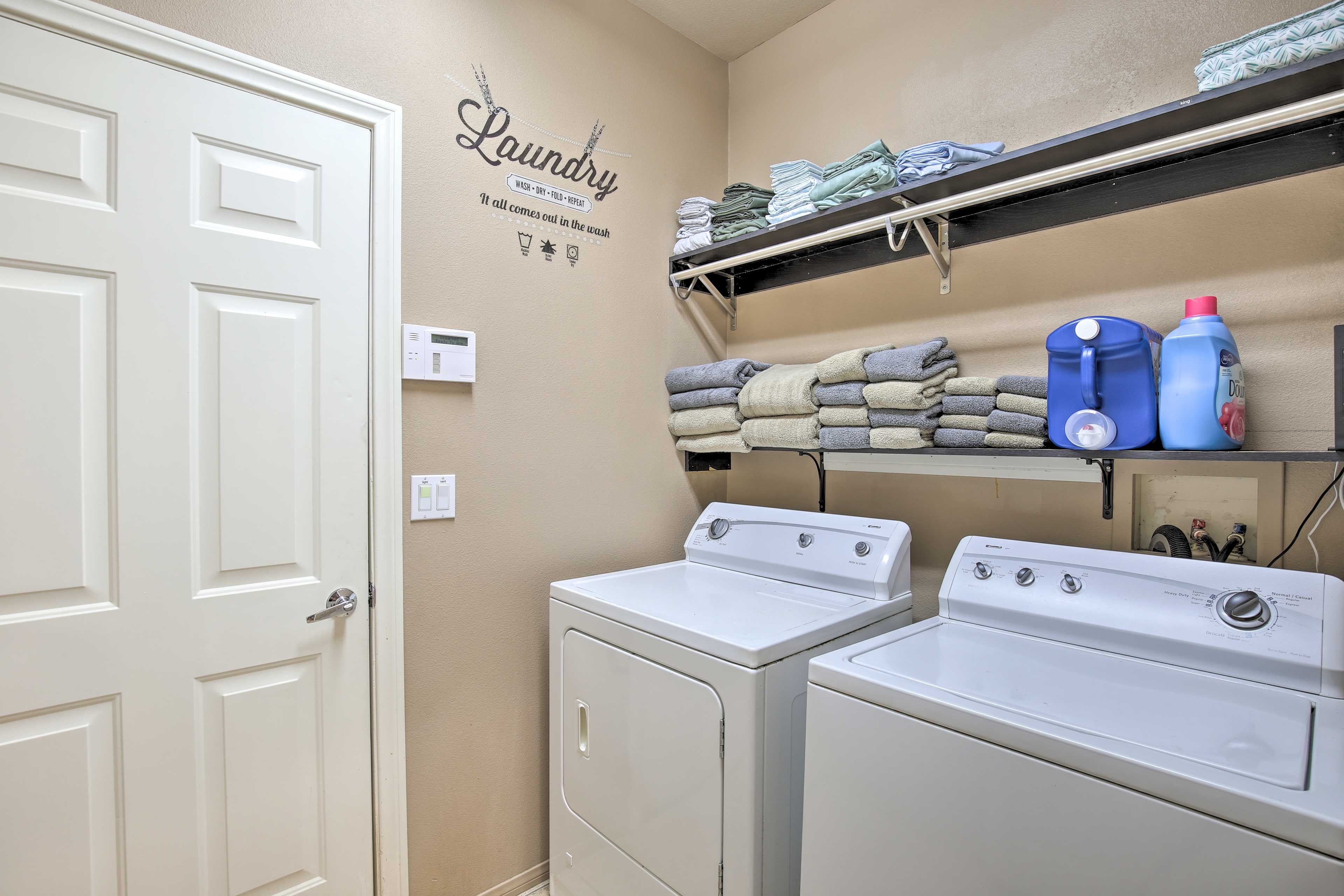 At-home laundry means you can pack light & stay fresh.